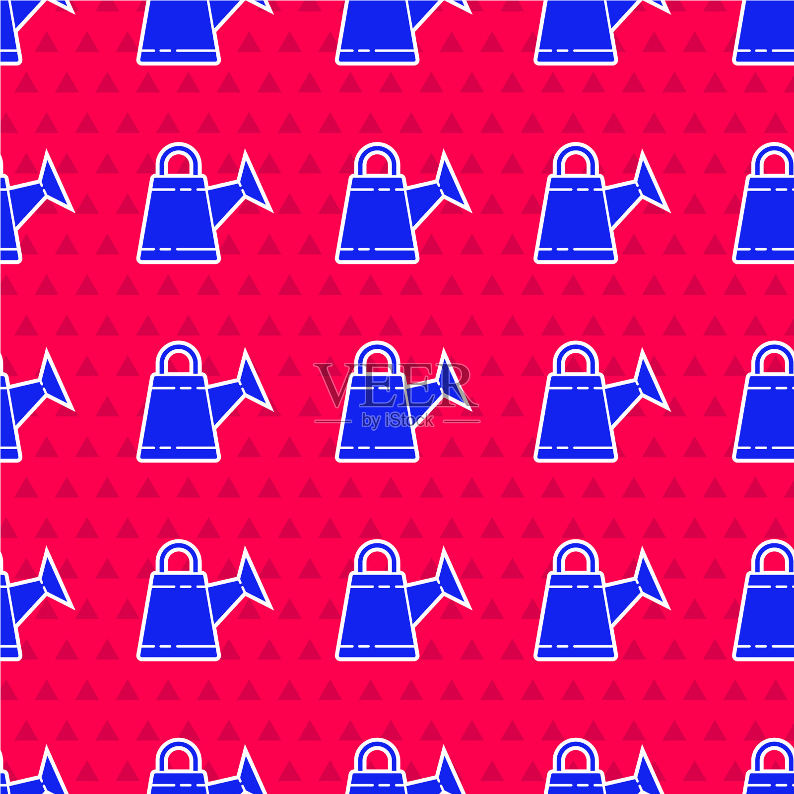 蓝色洒水罐图标隔离无缝模式插画图片素材