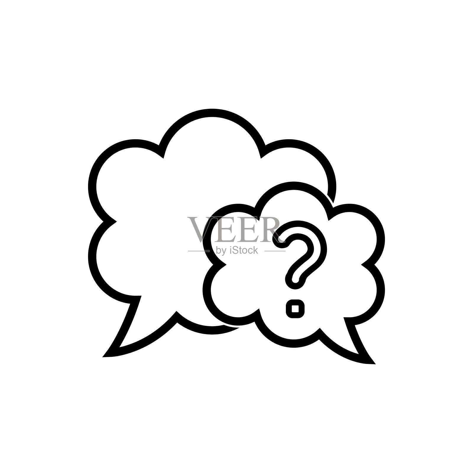 问号和语音气泡图标矢量插画图片素材