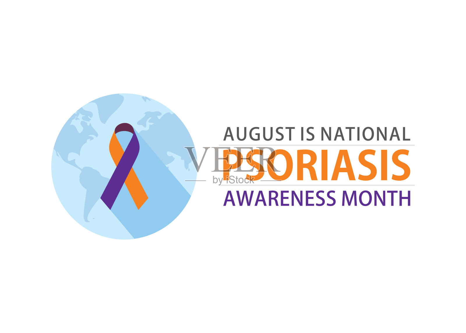 8月是全国银屑病宣传月插画图片素材