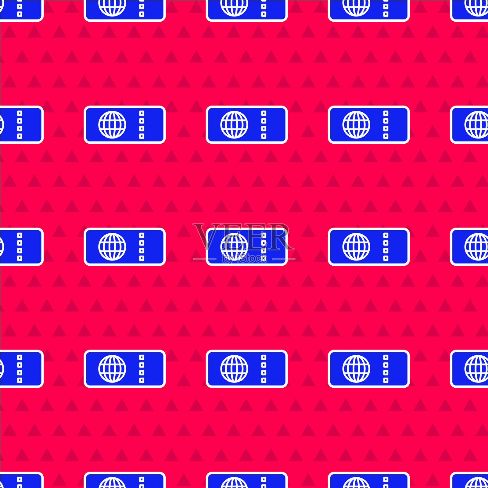 蓝色机票图标隔离无缝模式插画图片素材