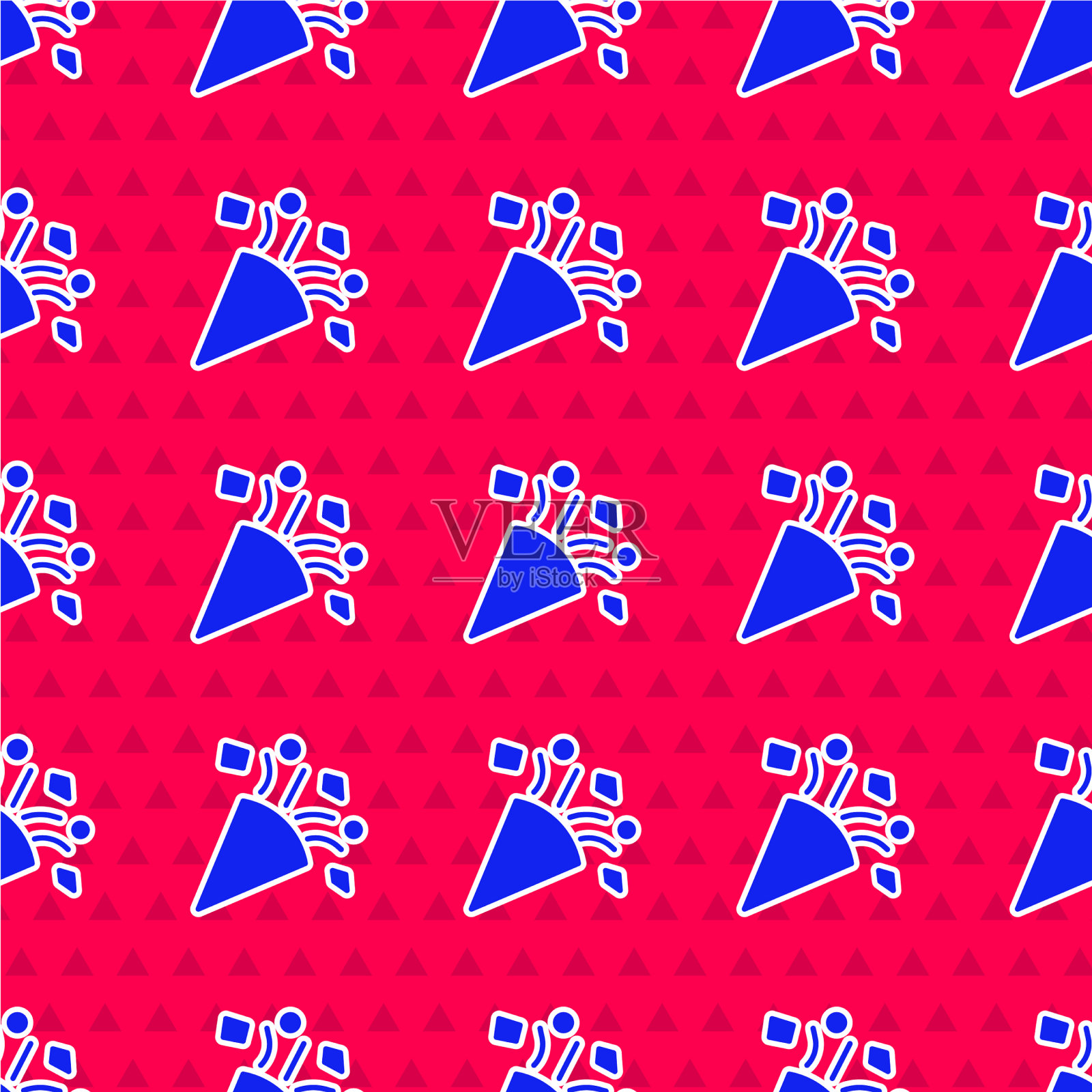 蓝色节日彩纸图标孤立无缝插画图片素材