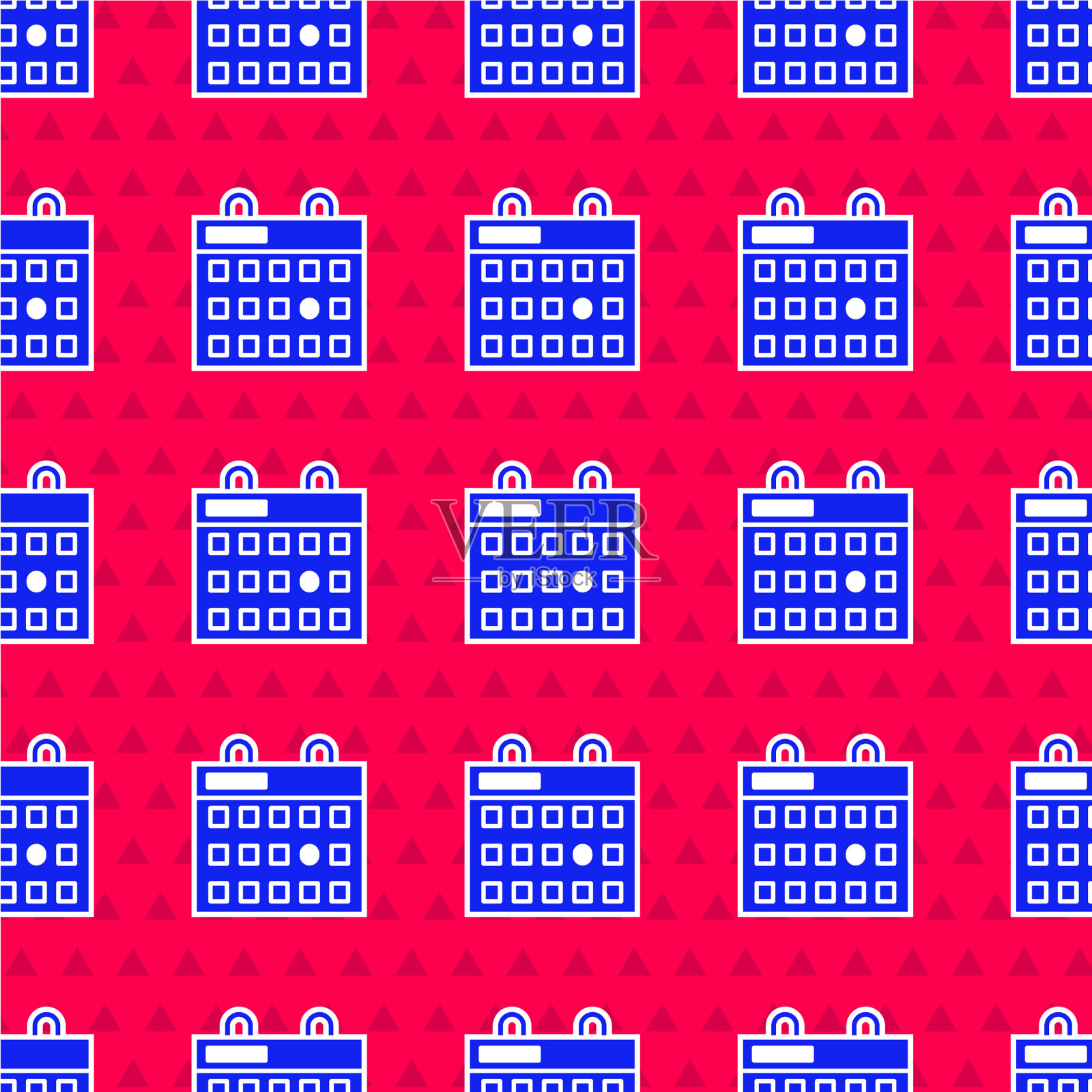 蓝色生日日历图标隔离无缝插画图片素材