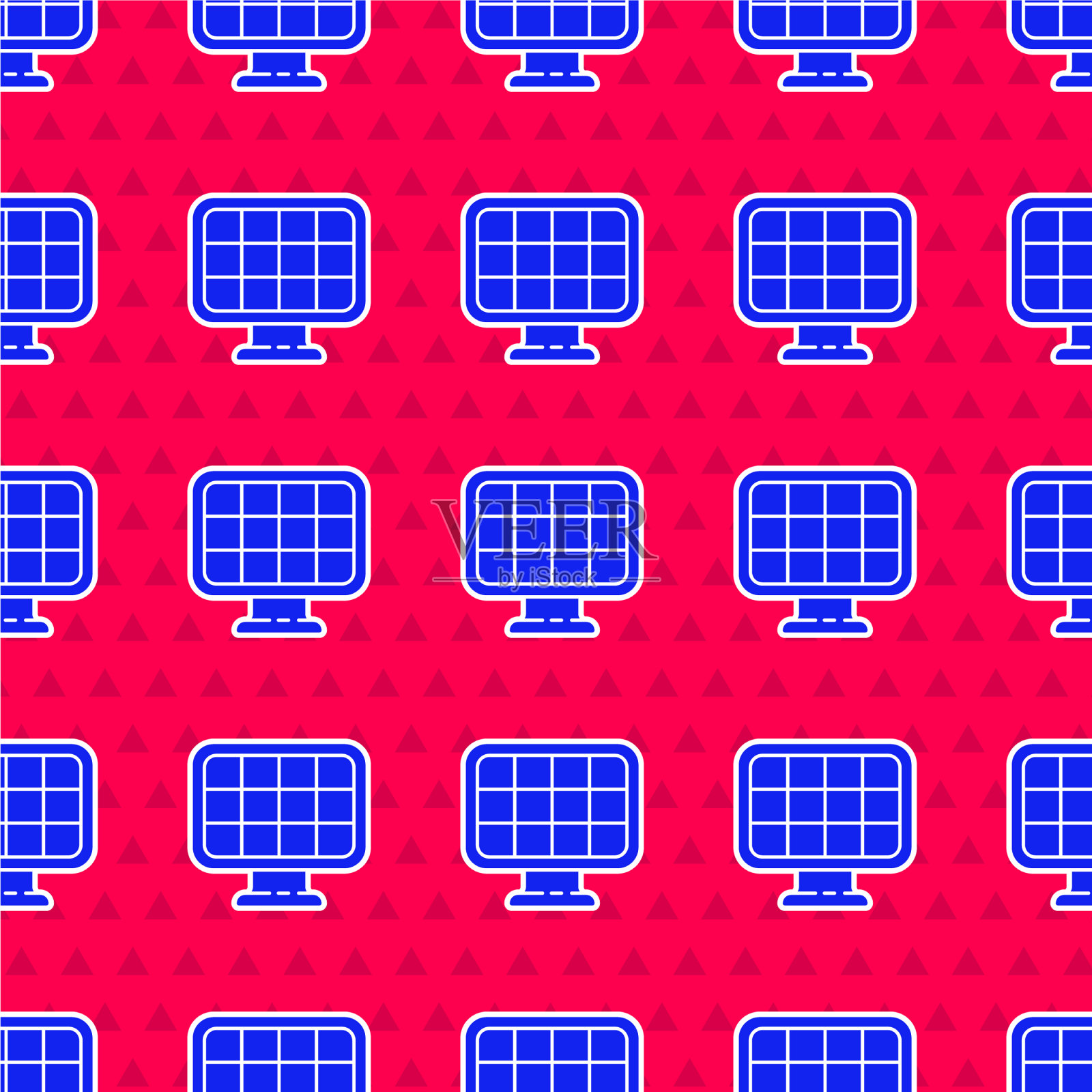 蓝色太阳能面板图标隔离无缝插画图片素材