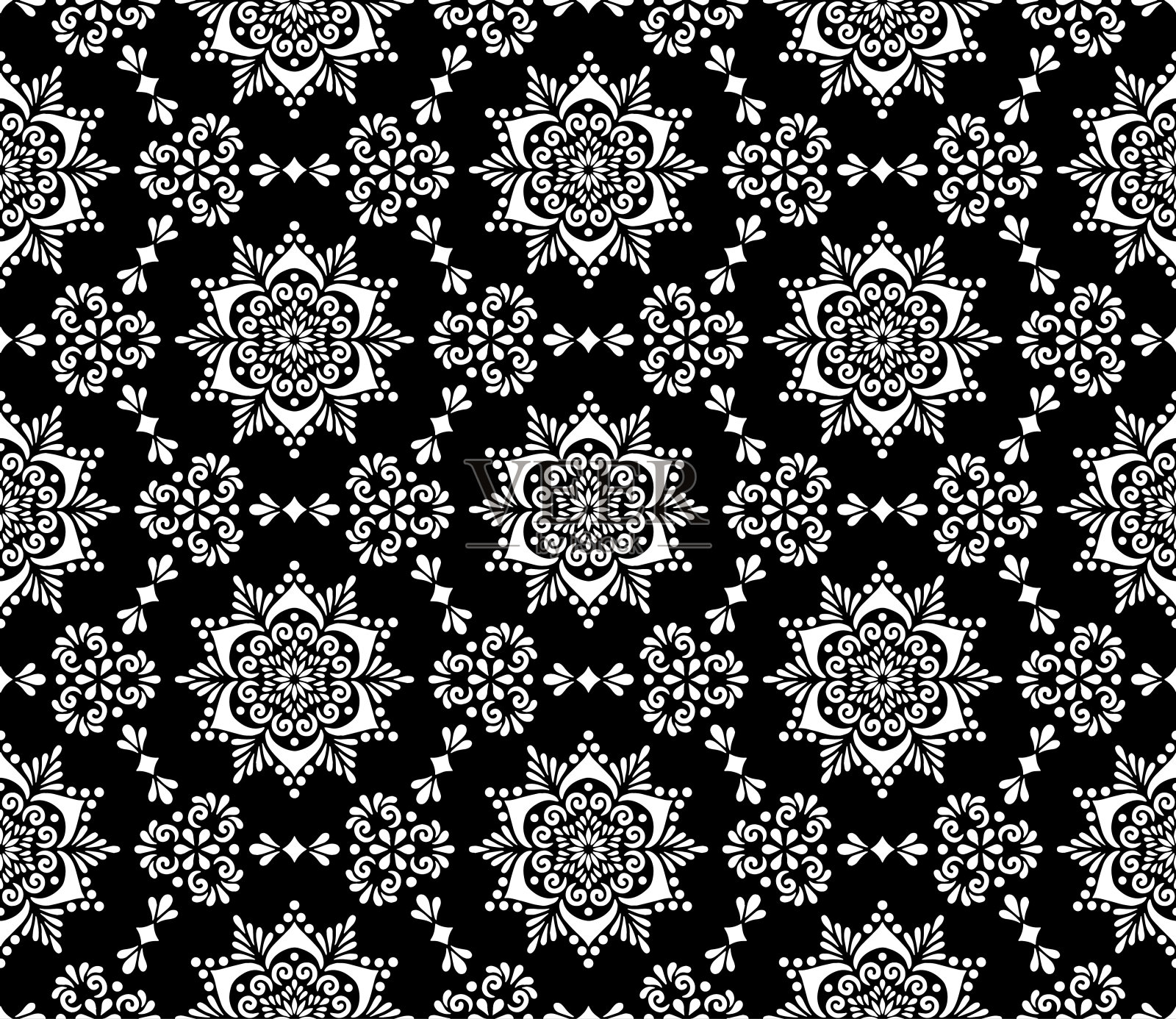抽象图案无缝黑白涂鸦素描插画图片素材