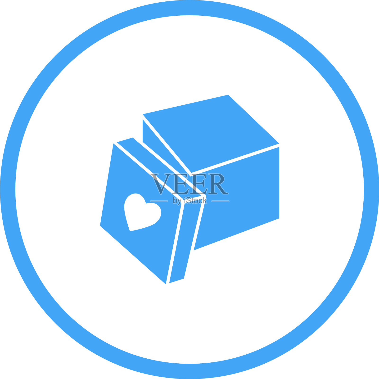 独特的打开礼物字形图标插画图片素材