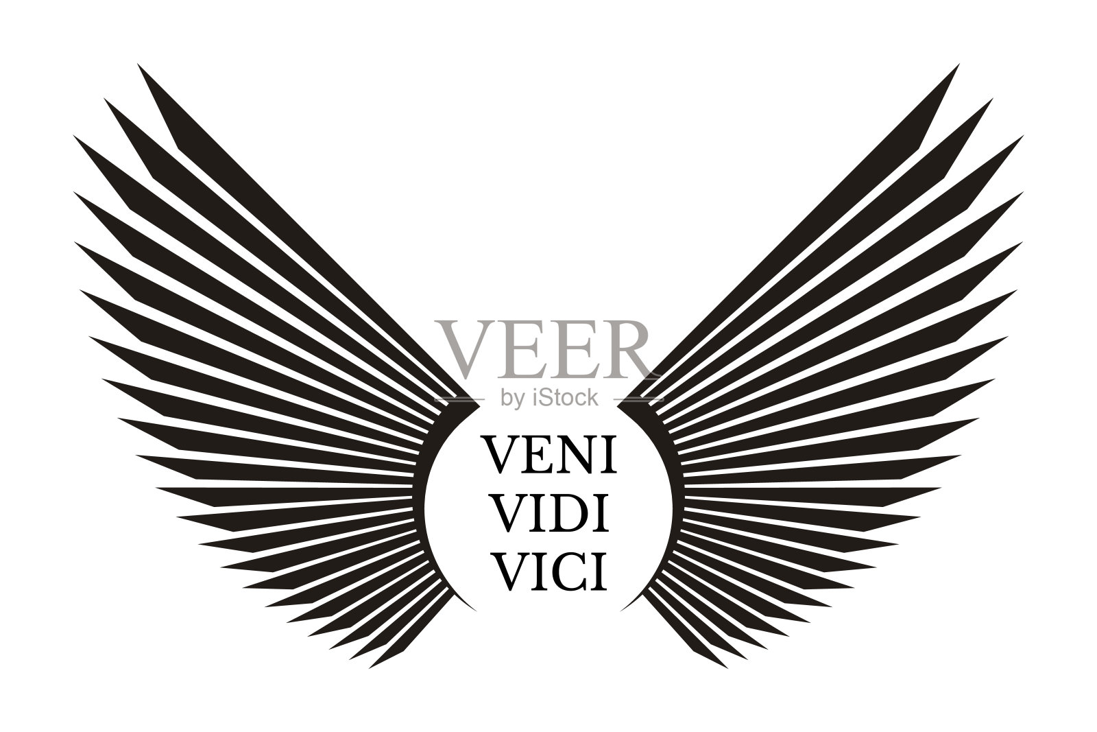 像Vidi Vici。拉丁引用海报。我来了，我看见了，我征服了。鼓舞人心的名言插画图片素材