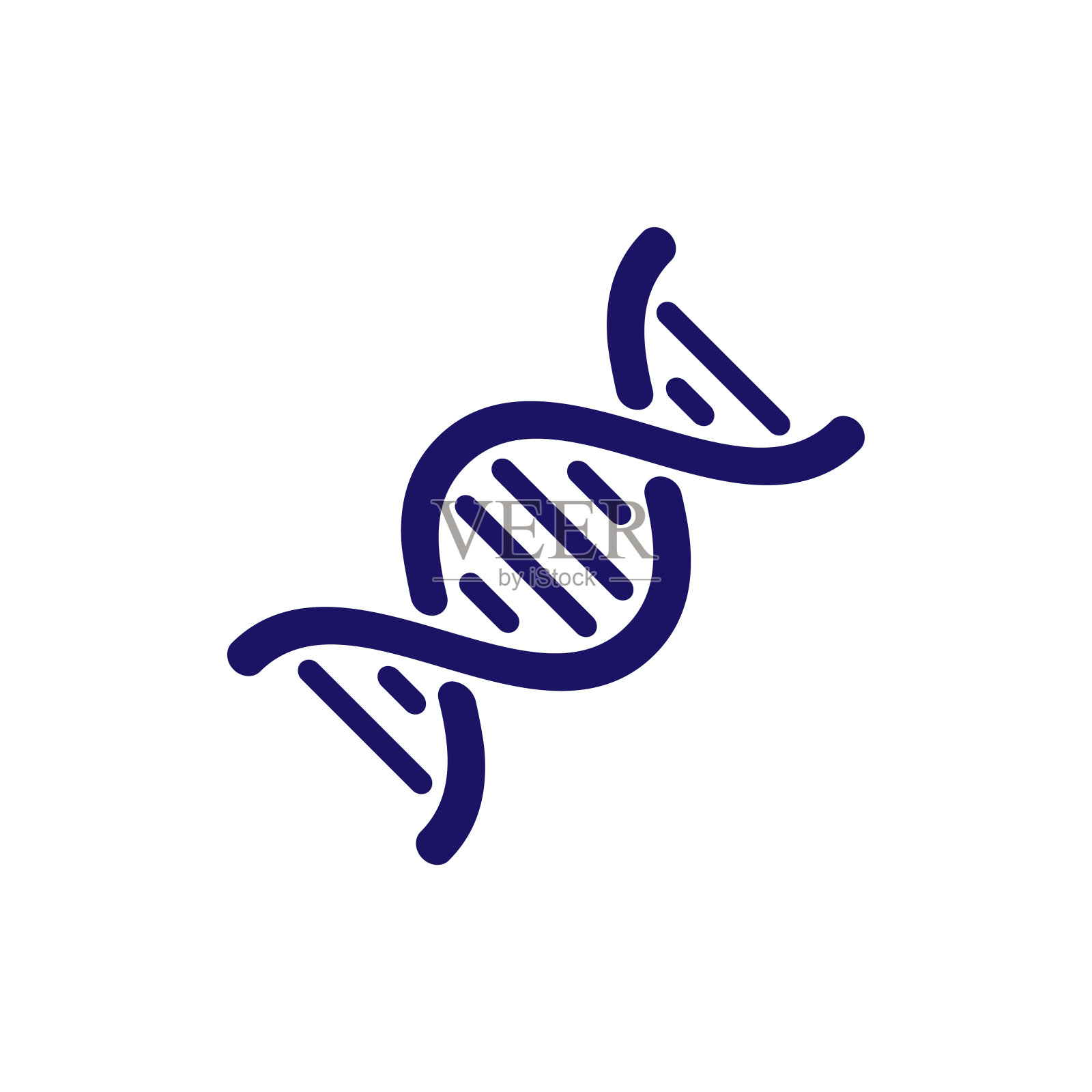 时髦的平面设计中的DNA图标插画图片素材