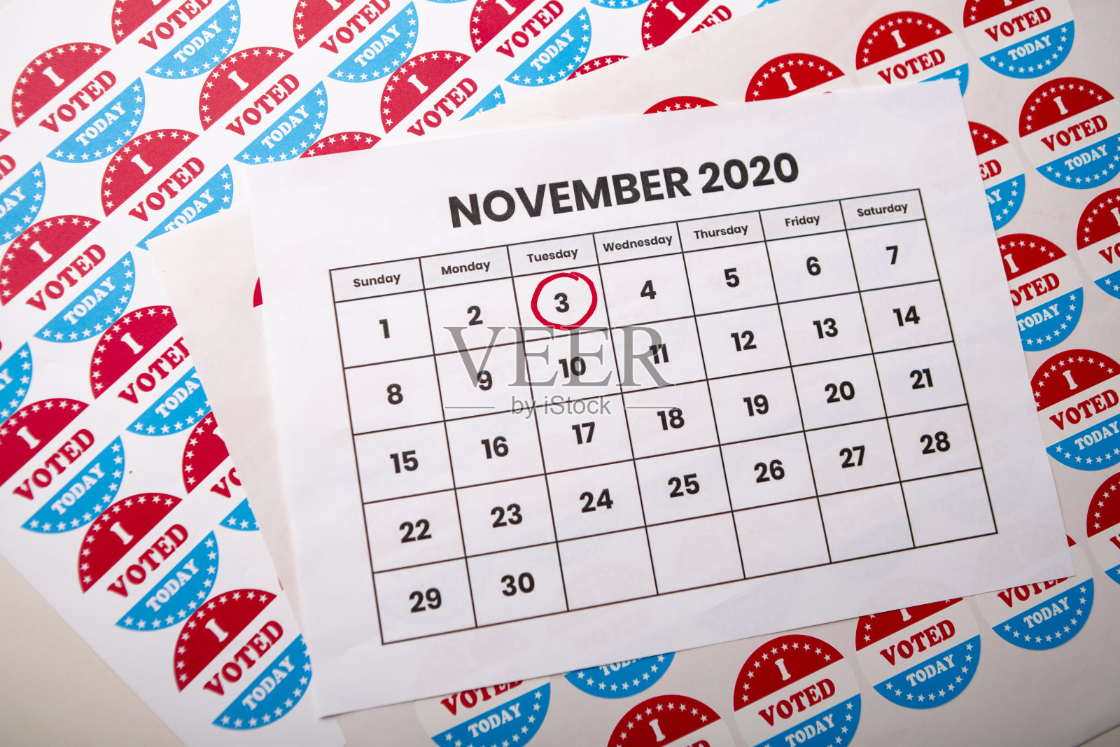 提醒美国大选日期的日历照片摄影图片