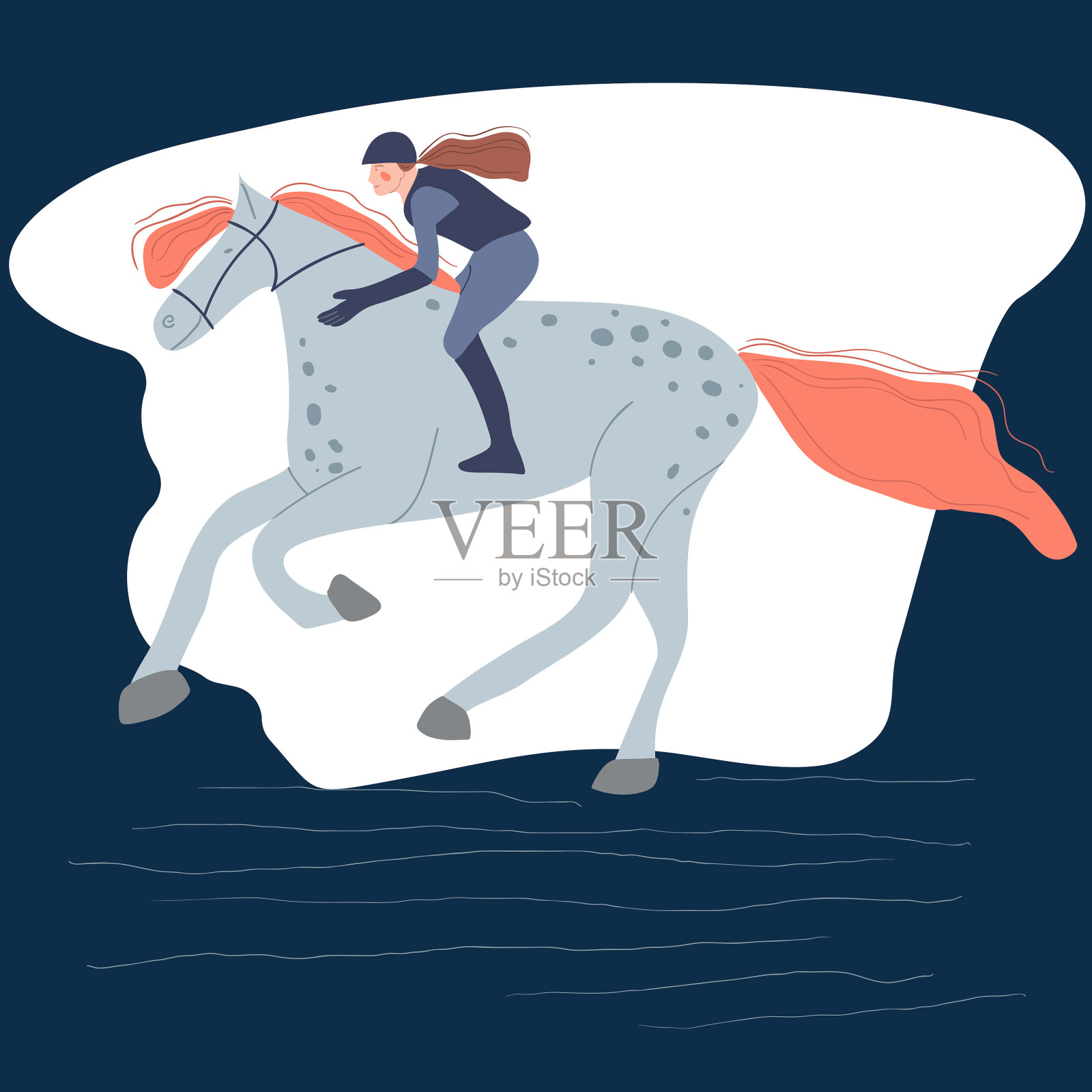 骑马的人插画图片素材