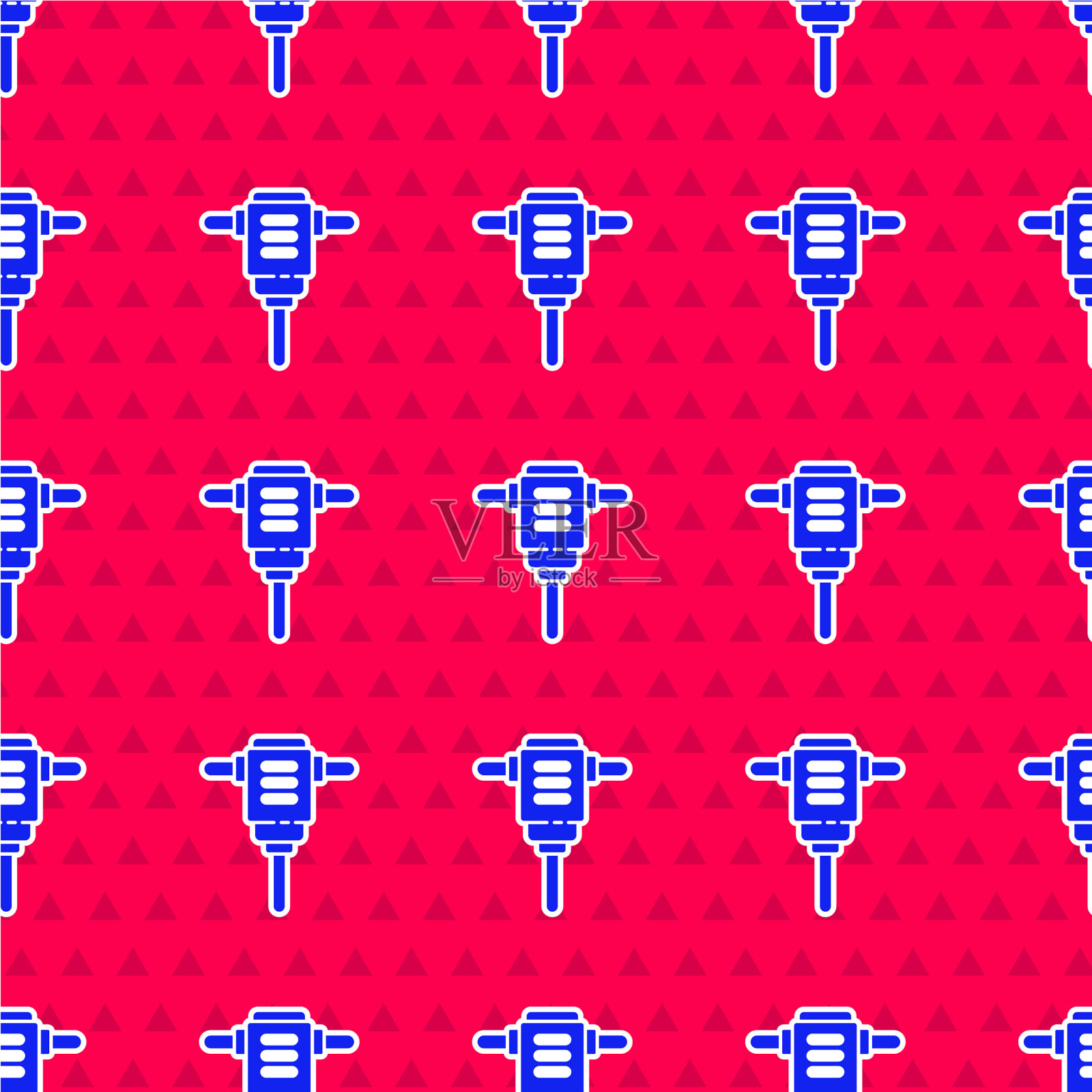 蓝色电动旋转锤钻图标插画图片素材