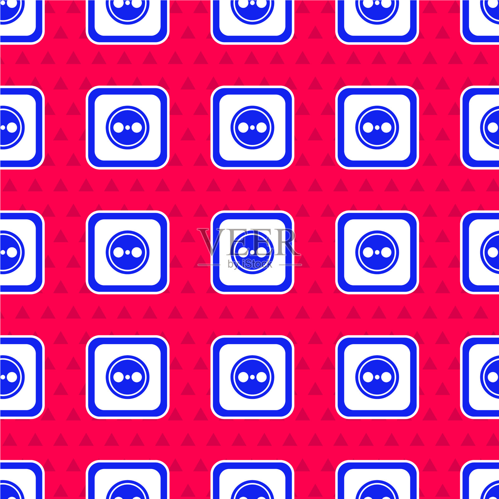 蓝色电源插座图标隔离无缝插画图片素材