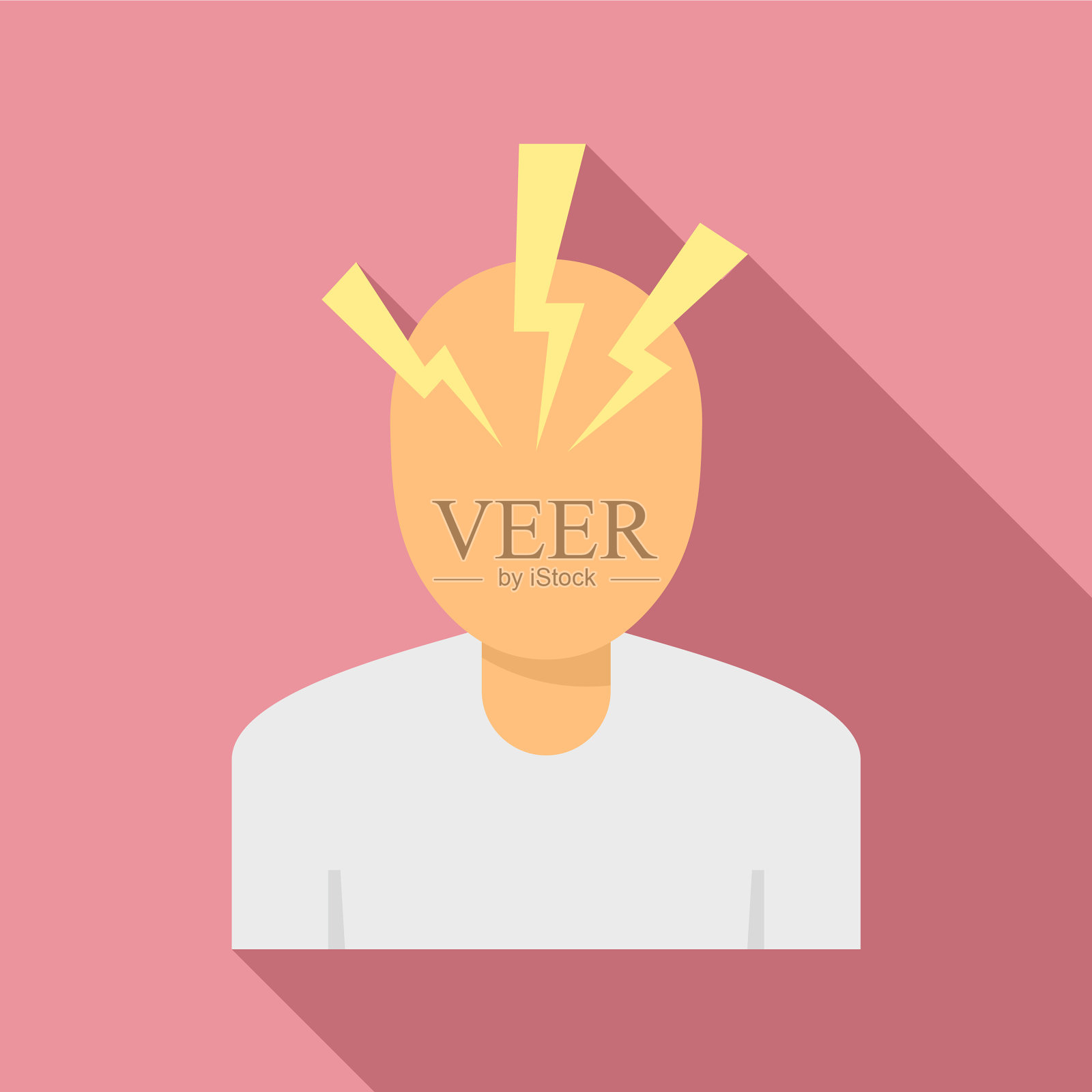 精神病院病人图标平面风格插画图片素材