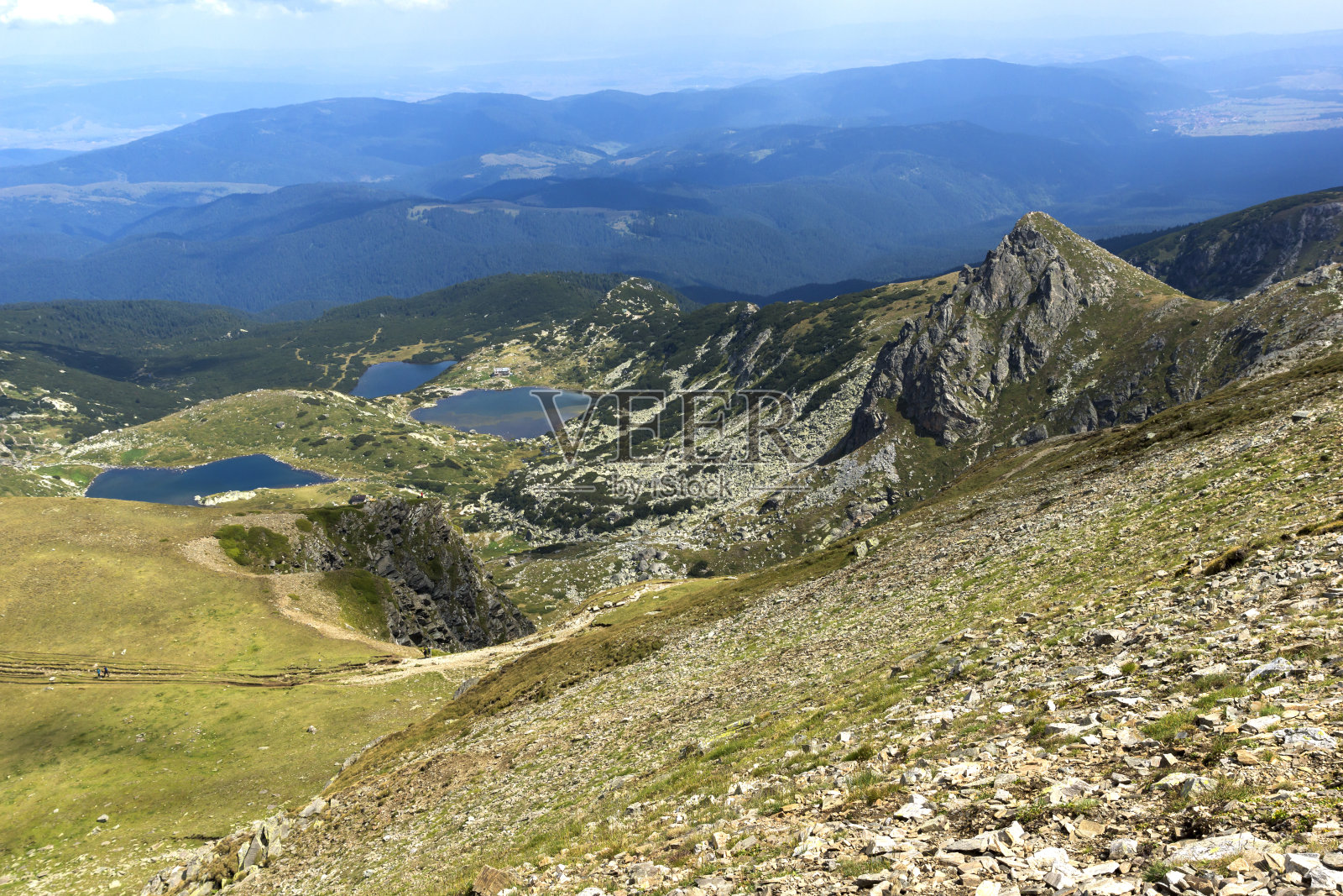 保加利亚七瑞拉湖全景照片摄影图片