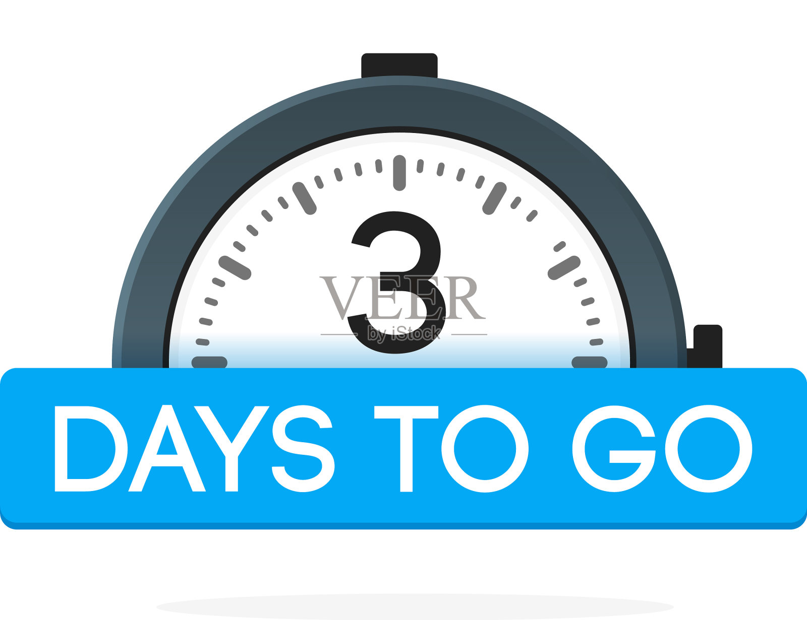 三天过去了，闹钟就用蓝色标平了插画图片素材