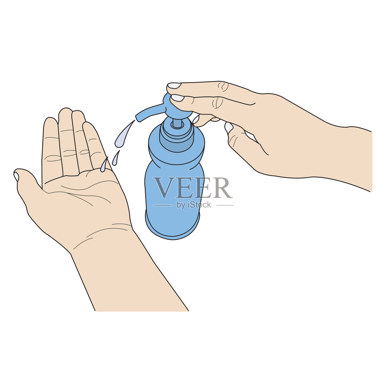 手和抽瓶设计元素图片