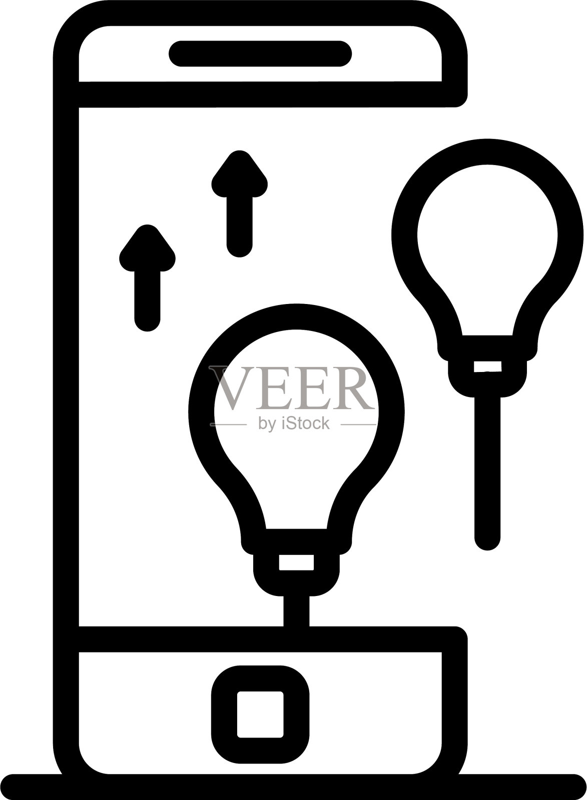 智能手机创新图标轮廓风格插画图片素材