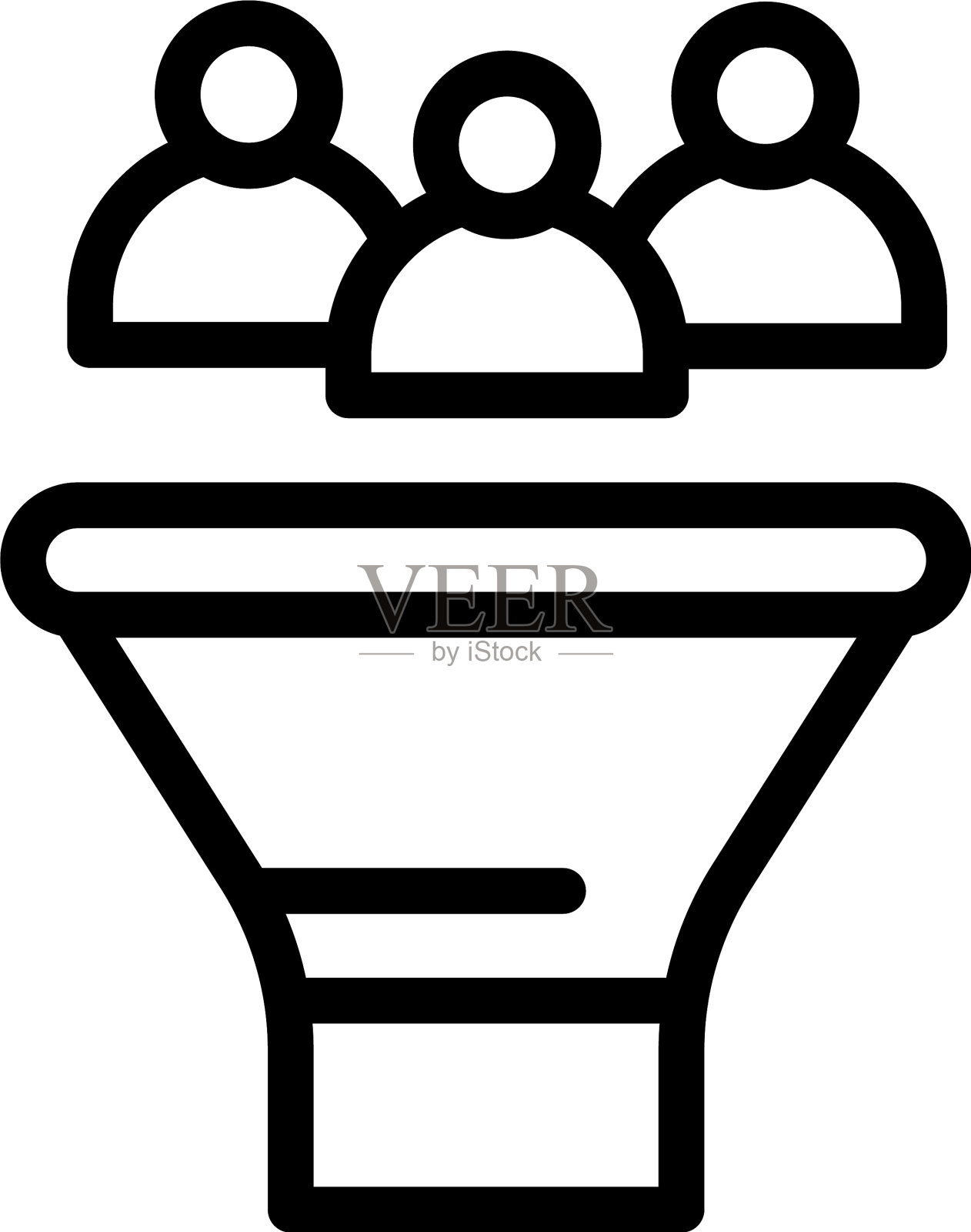 社交转换漏斗图标轮廓风格图标素材