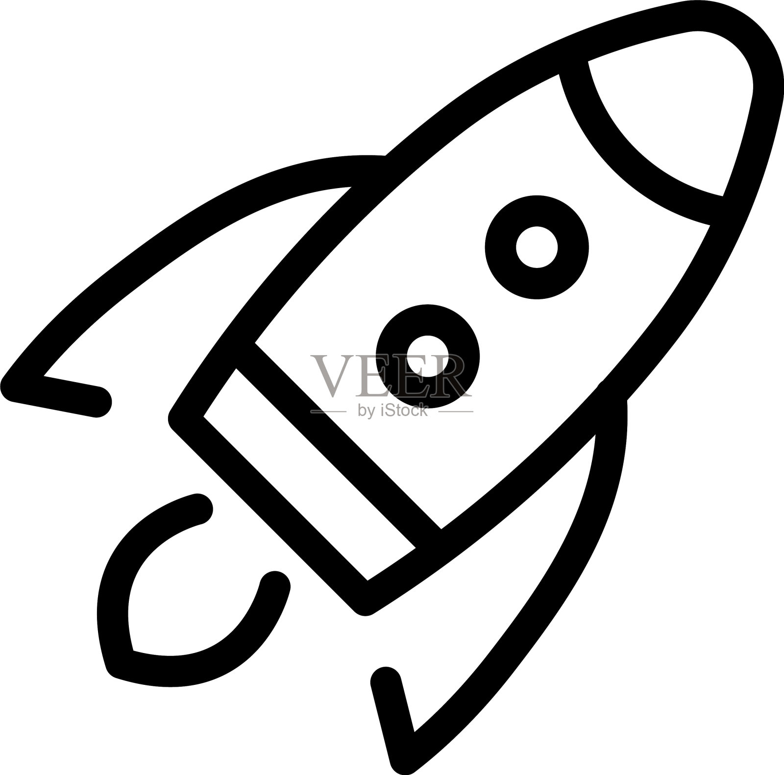 火箭任务图标轮廓风格插画图片素材