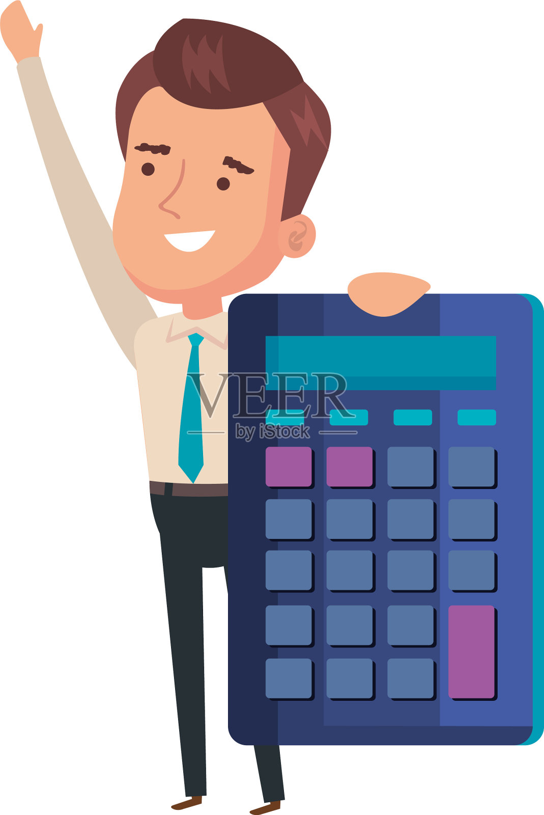 计算器数学与商人孤立的图标设计元素图片