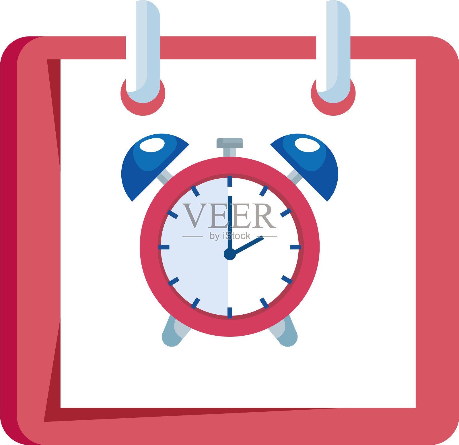 闹钟在日历提醒设计元素图片