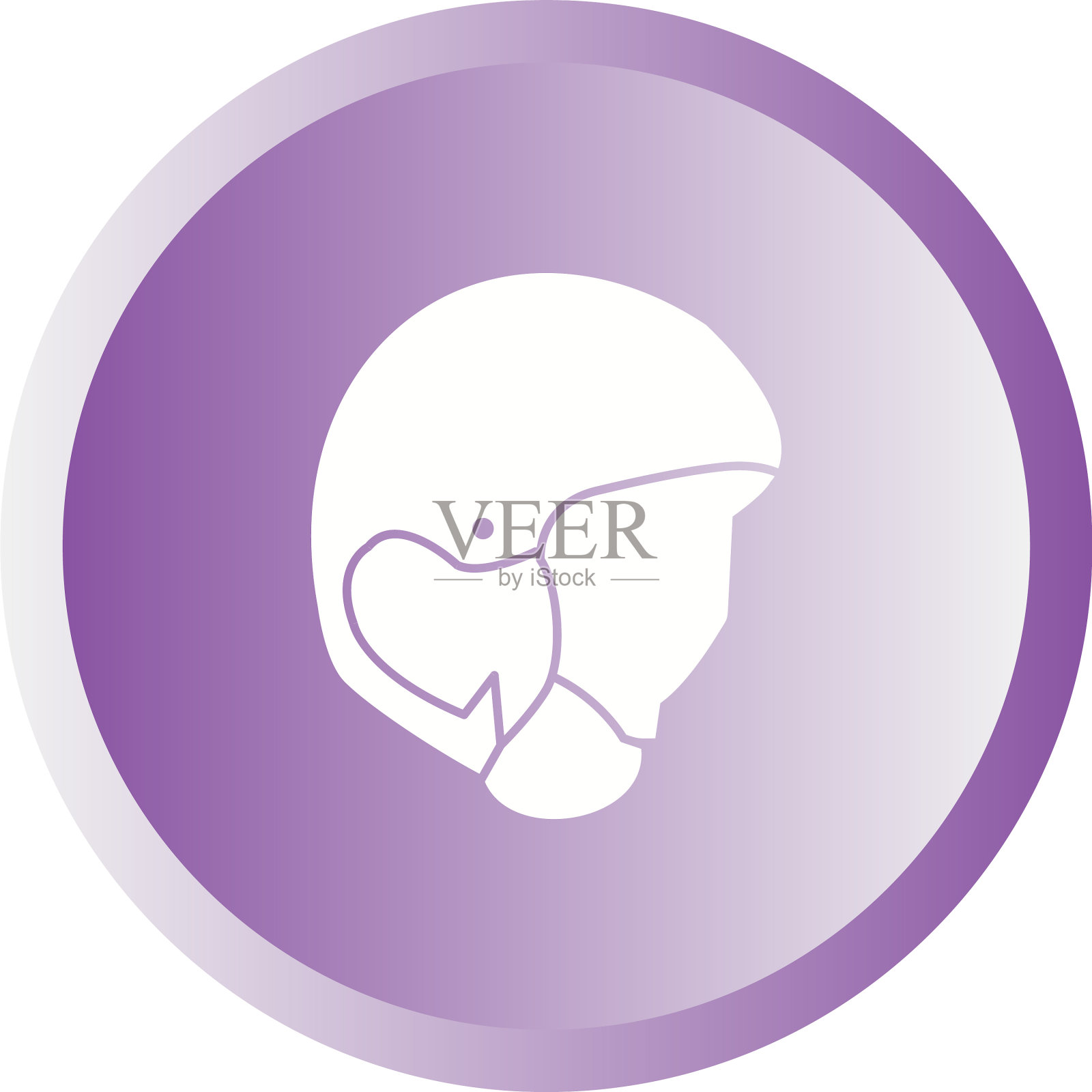 独特的头盔字形图标插画图片素材