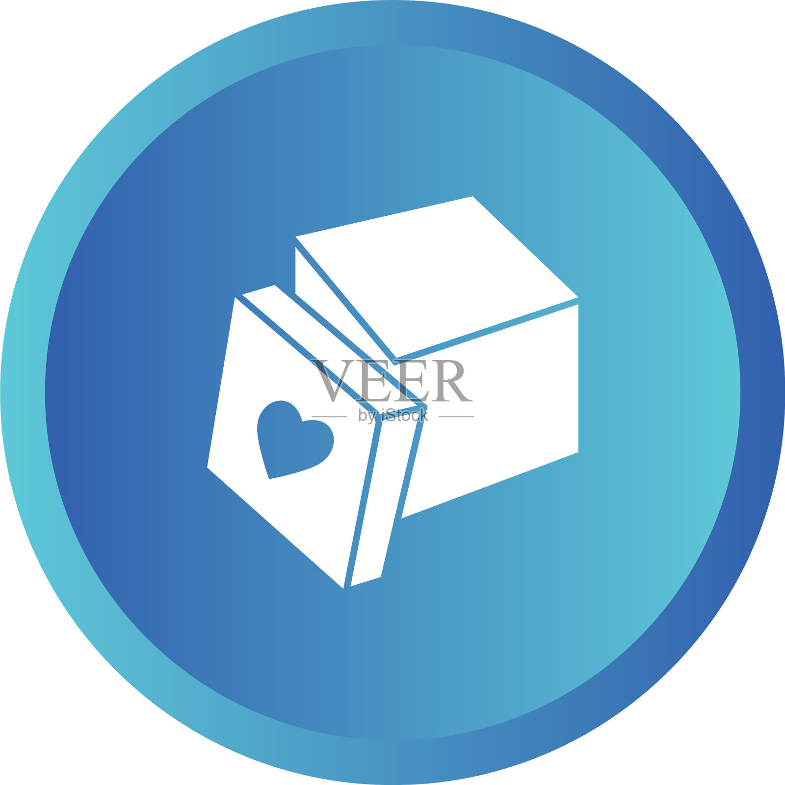 独特的打开礼物字形图标插画图片素材