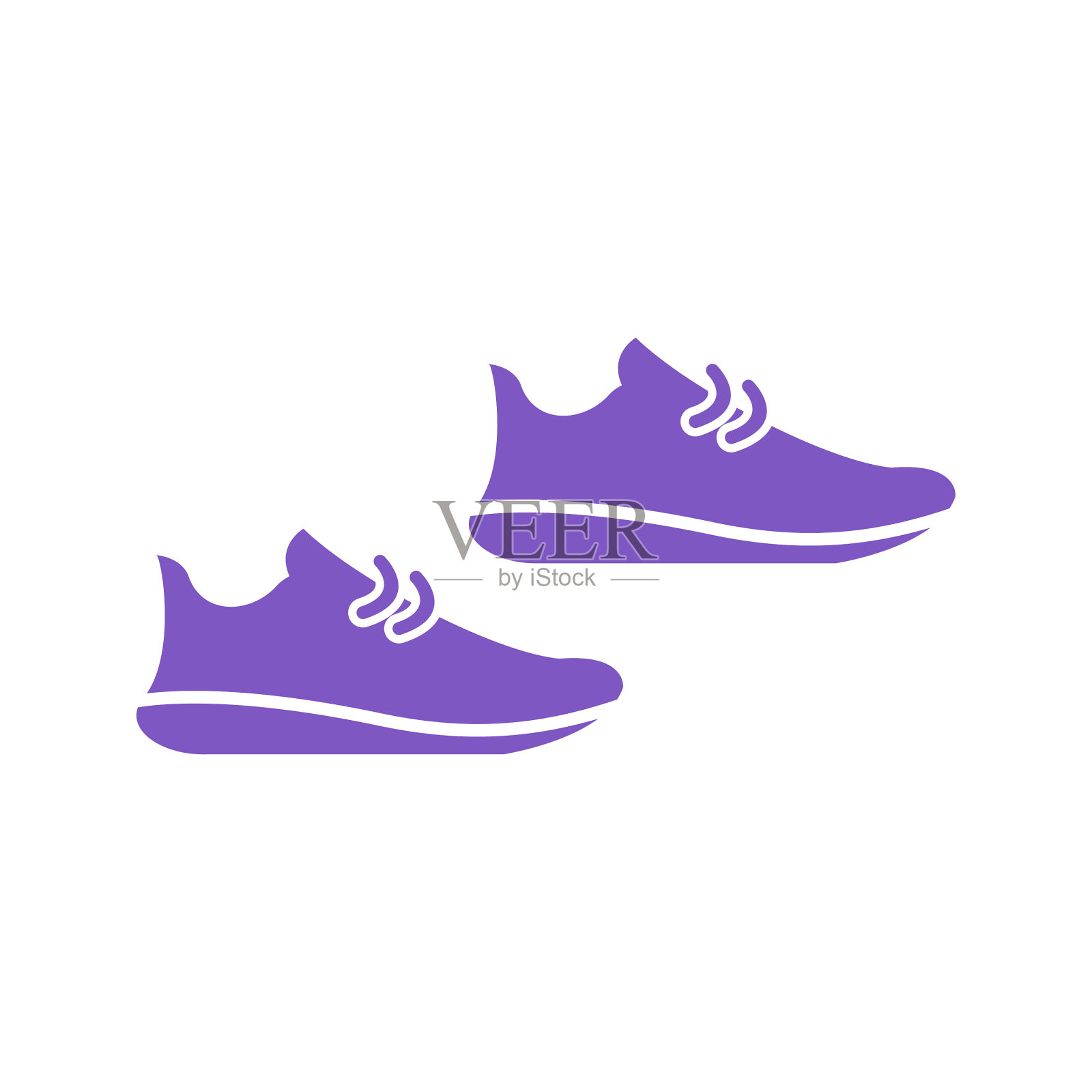 独特的慢跑鞋字形图标插画图片素材