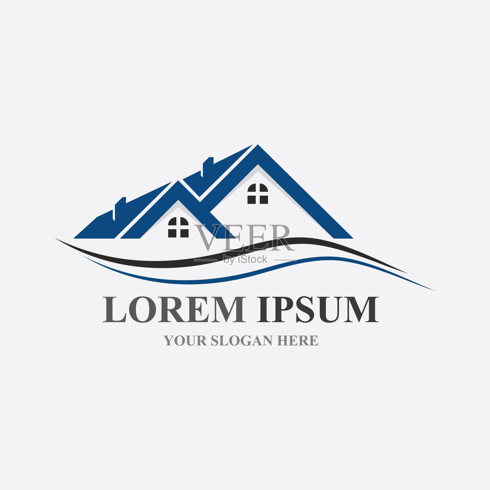 家居标志，物业建筑标志设计插画图片素材