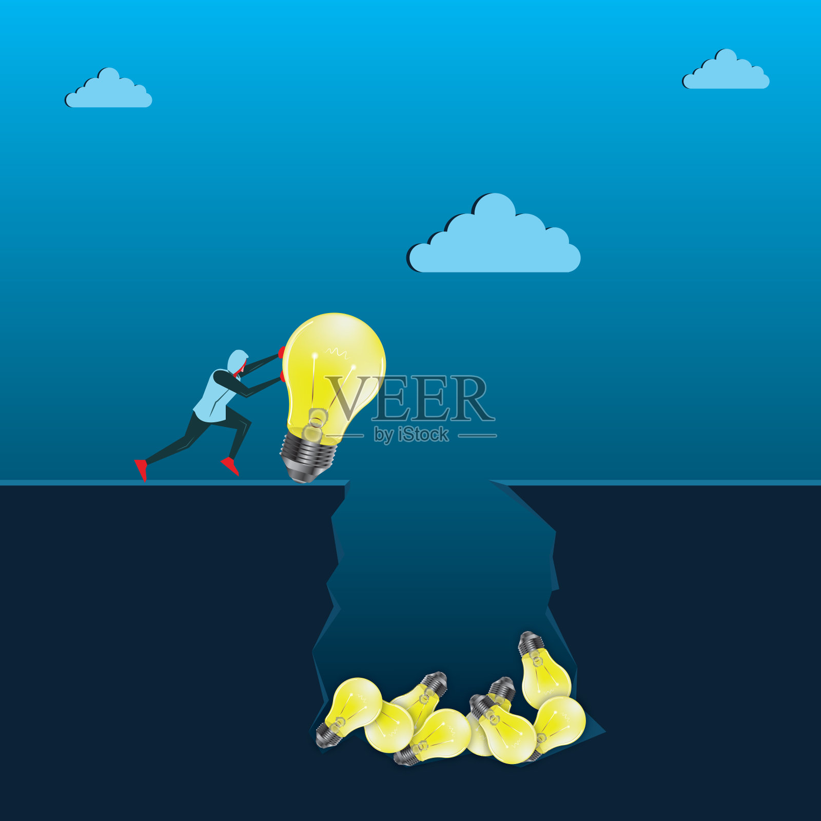 灯泡失败插画图片素材