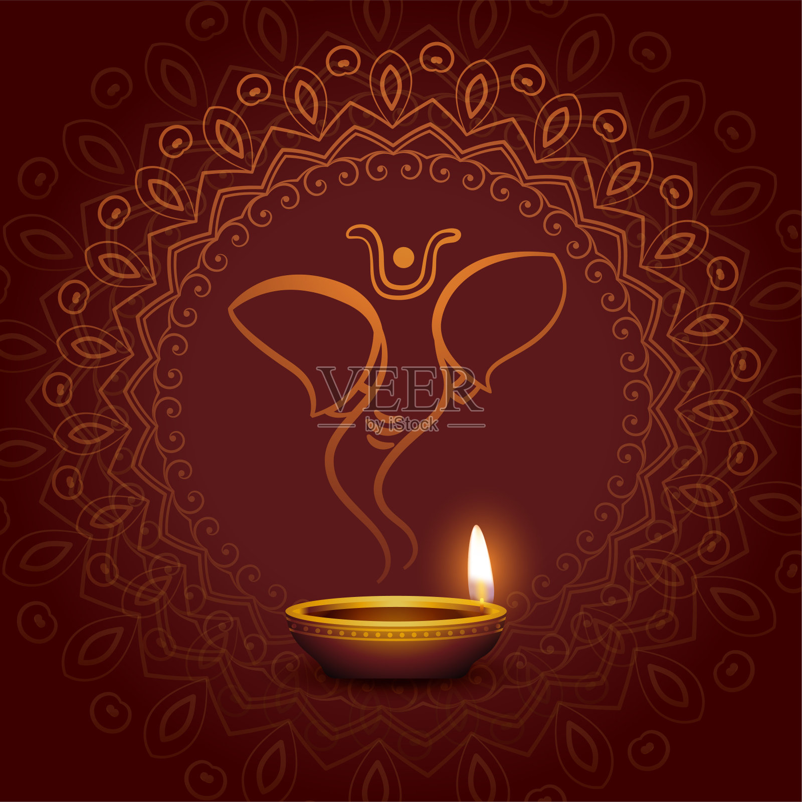 主甘尼萨和节日底雅卡的设计插画图片素材