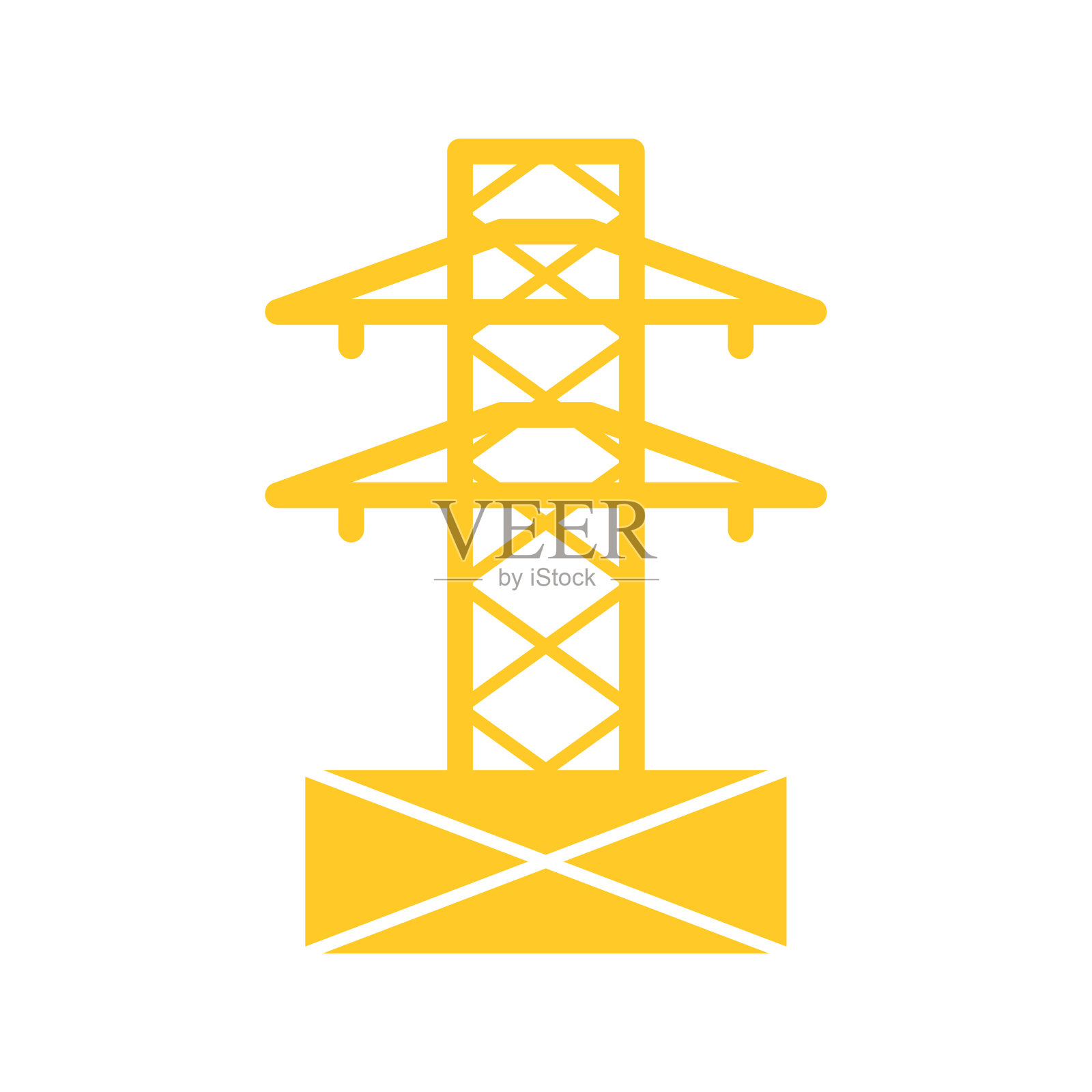 独特的电塔字形图标插画图片素材