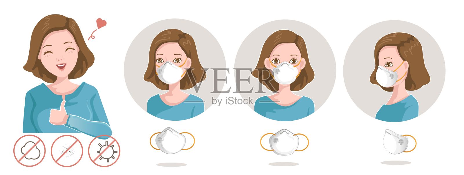 N95口罩插画图片素材