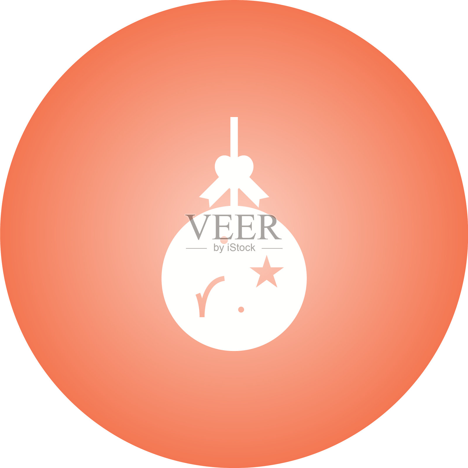 独特的圣诞球字形图标插画图片素材