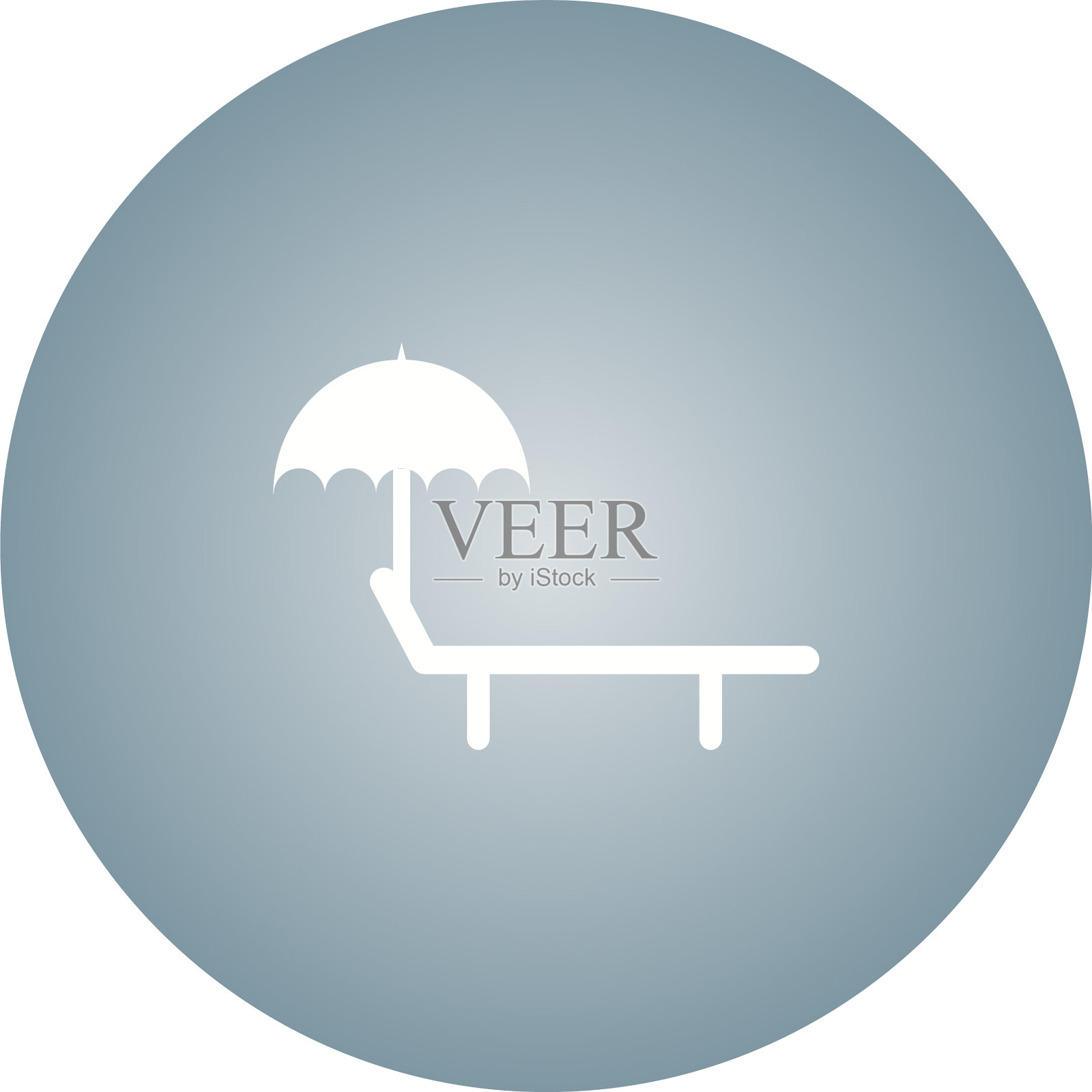 独特的日光浴椅字形图标插画图片素材