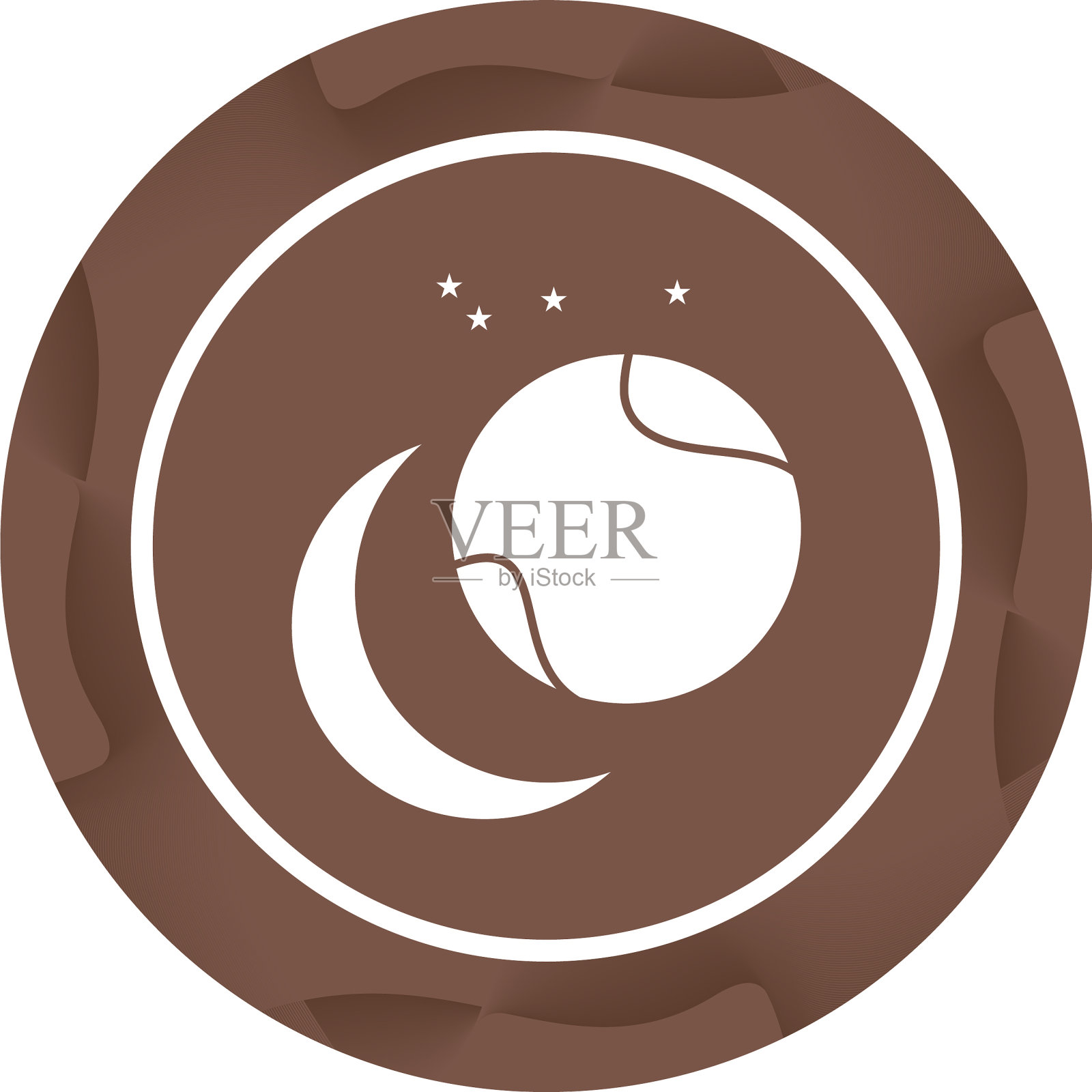 独特的环绕地球的恒星符号插画图片素材