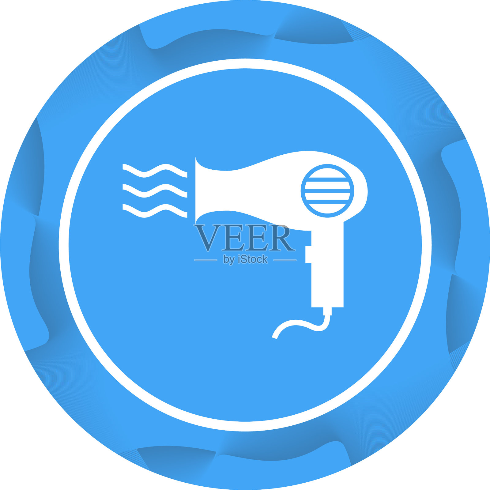 独特的吹风机字形图标插画图片素材