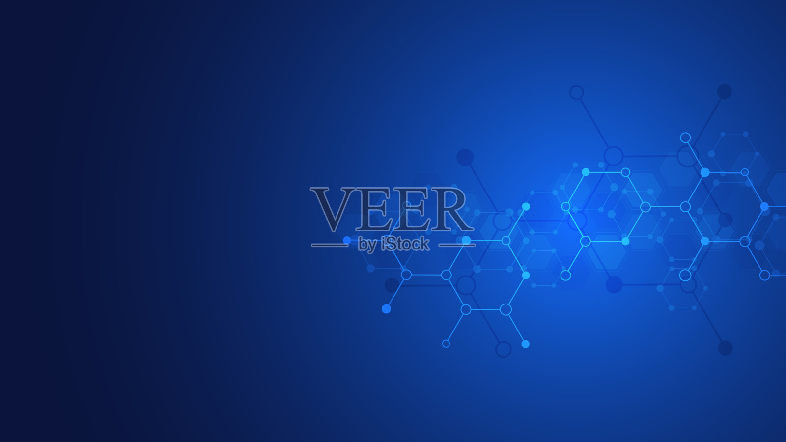 分子的抽象背景。分子结构或化学工程，基因研究，创新技术。科学的、技术的或医学的概念插画图片素材