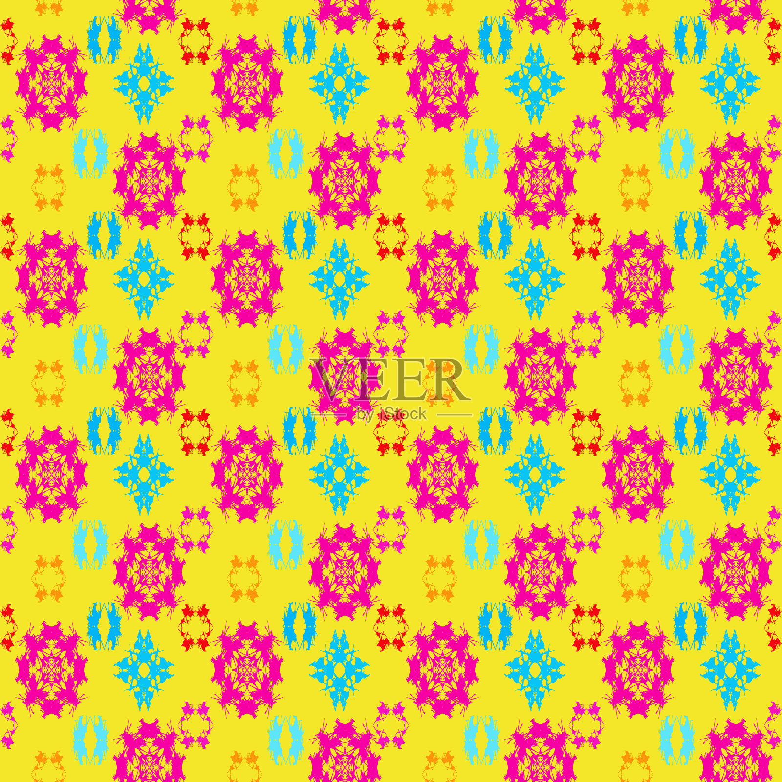 色彩抽象民族无缝图案涂鸦风格与城市现代风格元素鲜明品质插画为您的设计插画图片素材