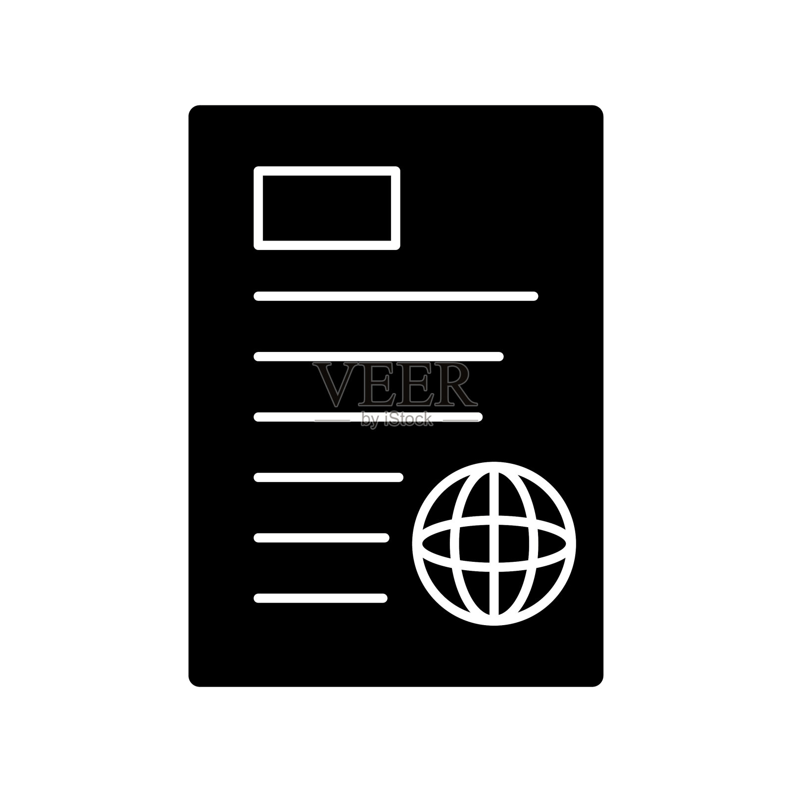 独特的新闻报道字形图标插画图片素材