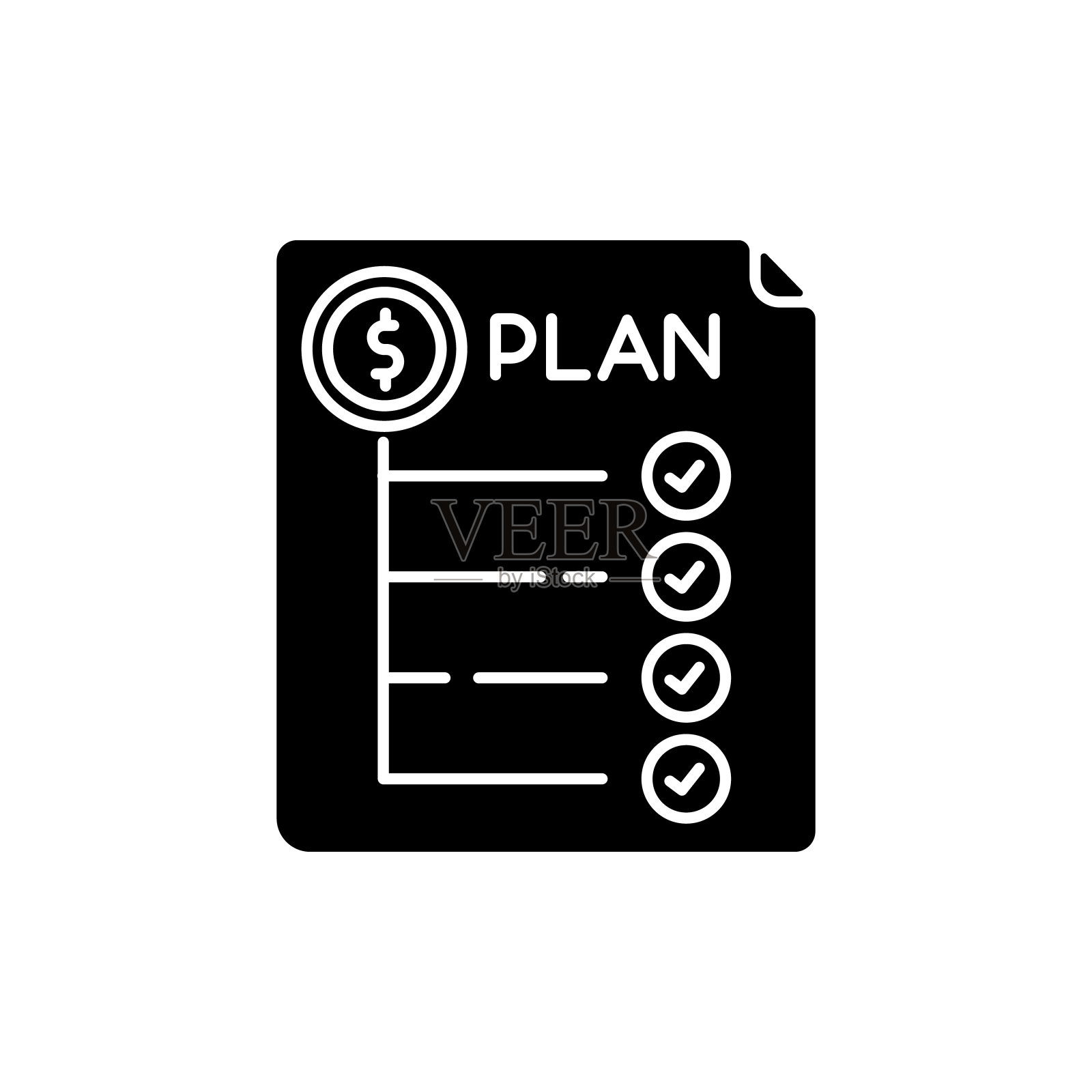 支出计划黑色字形图标图标素材