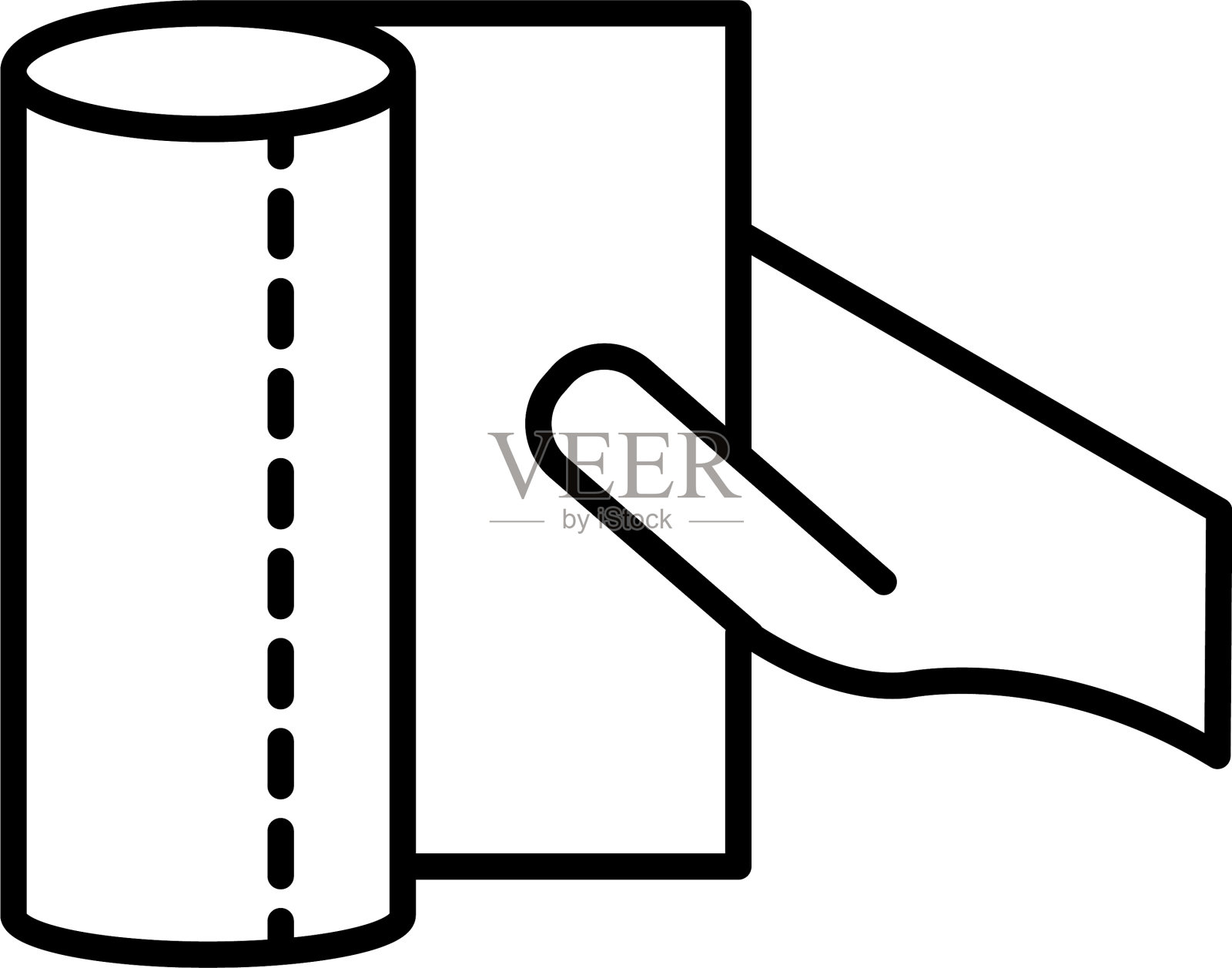 孤立的手与组织线风格图标插画图片素材