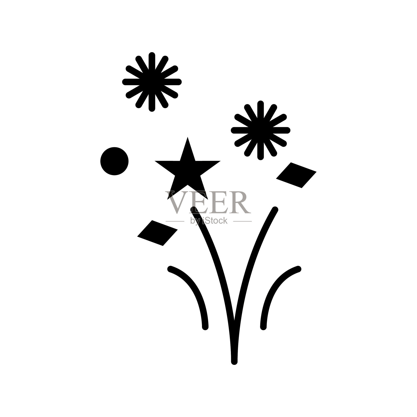 独特的烟花字形图标插画图片素材