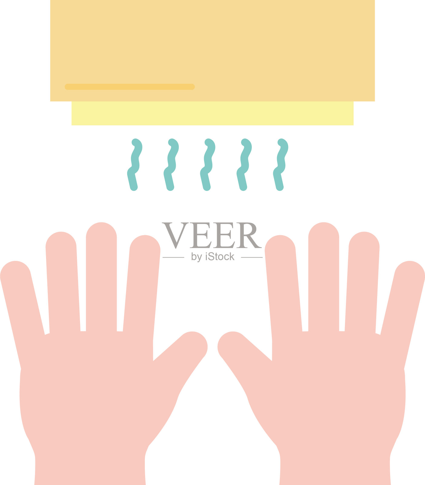 孤立手烘干机平面风格图标设计插画图片素材