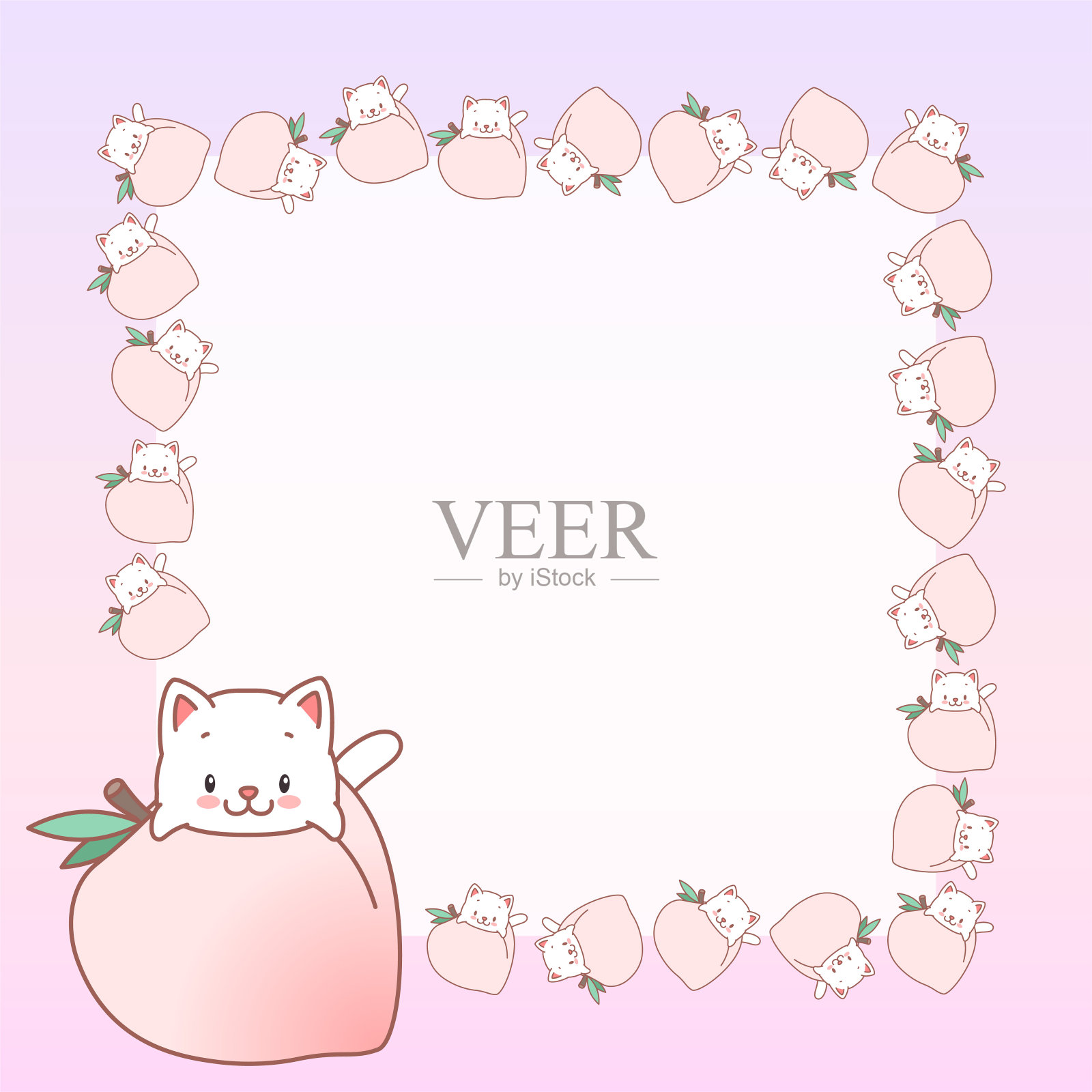 卡哇伊笔记本页面模板插画图片素材