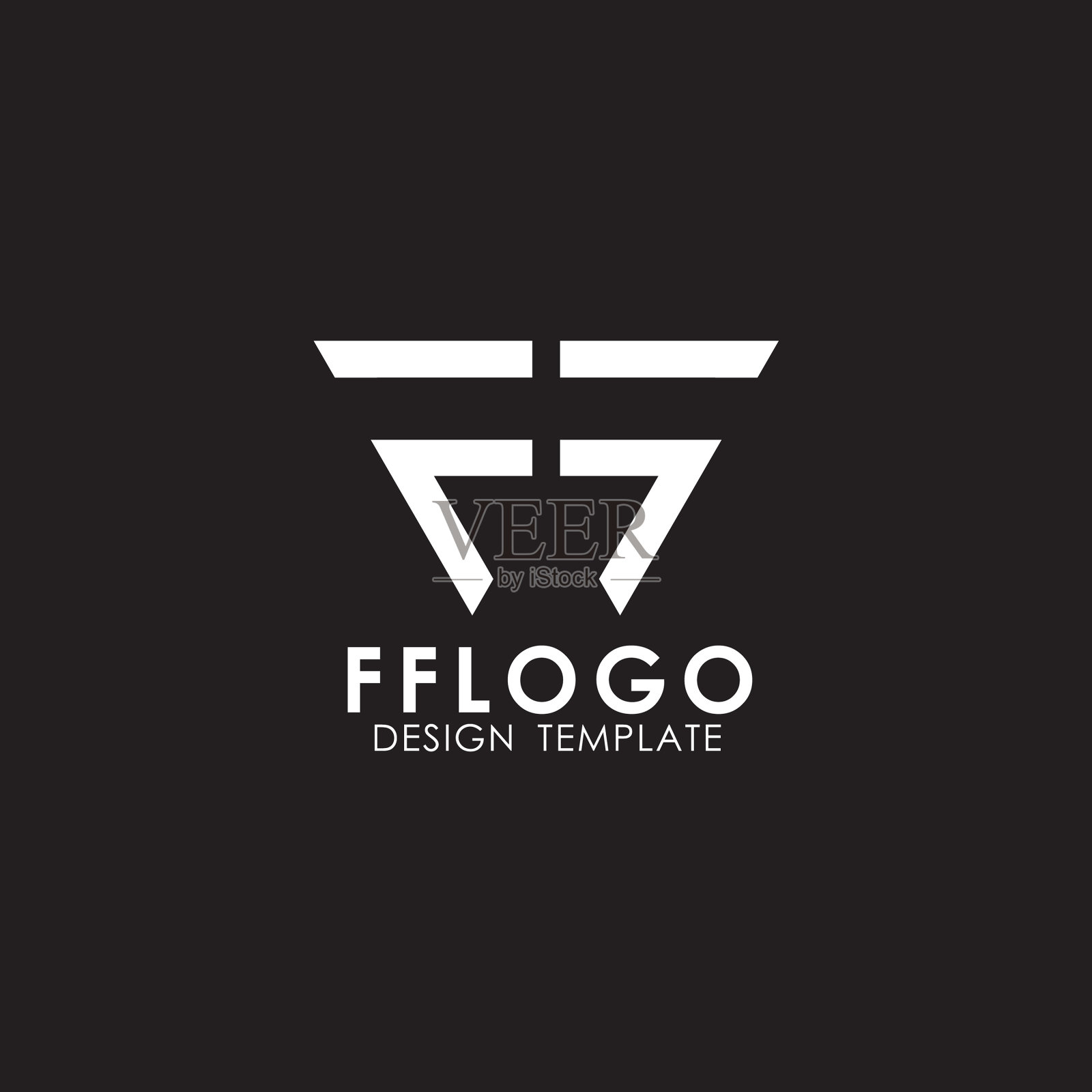 Ff字母初始图标logo设计模板插画图片素材