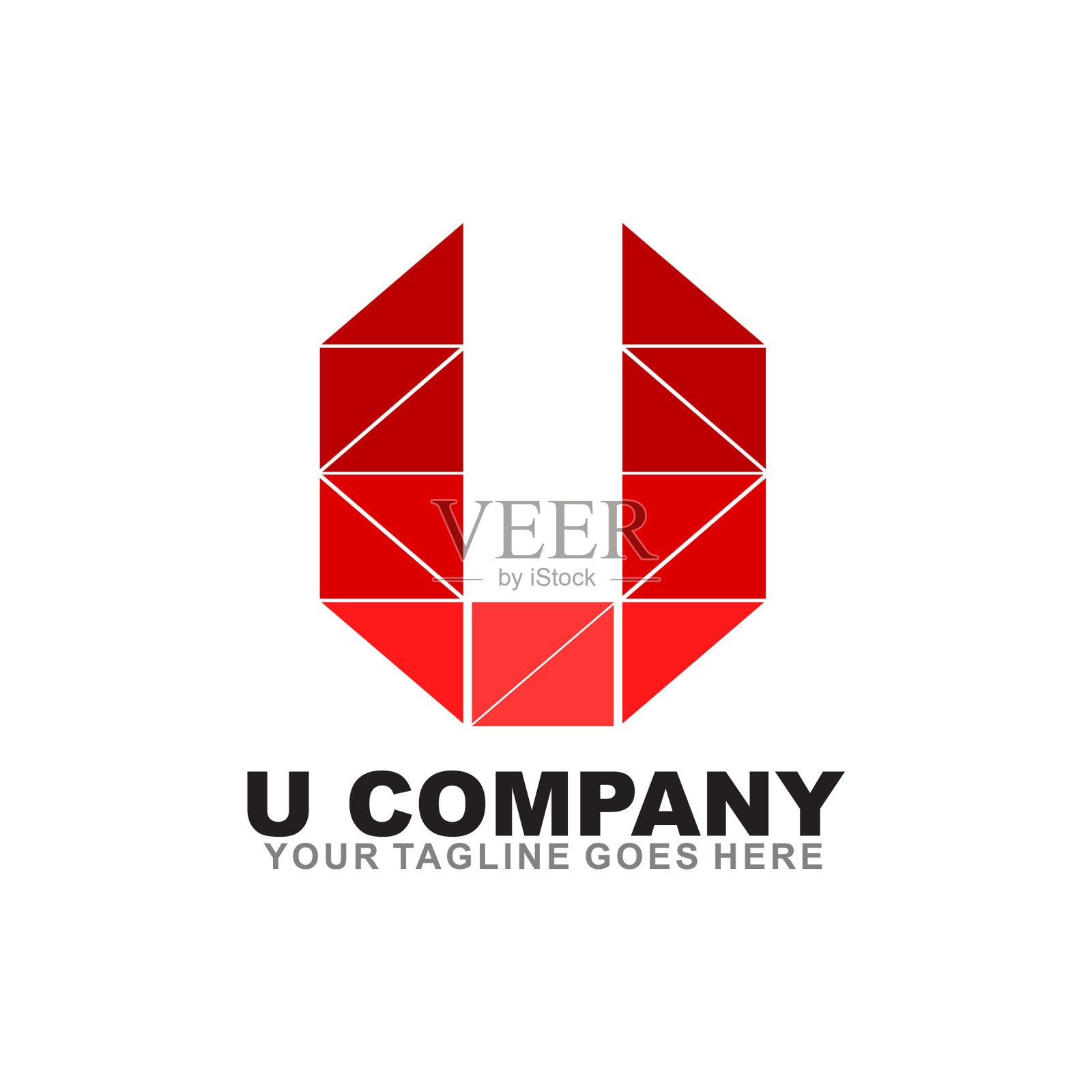 U字母初始图标标识设计模板插画图片素材