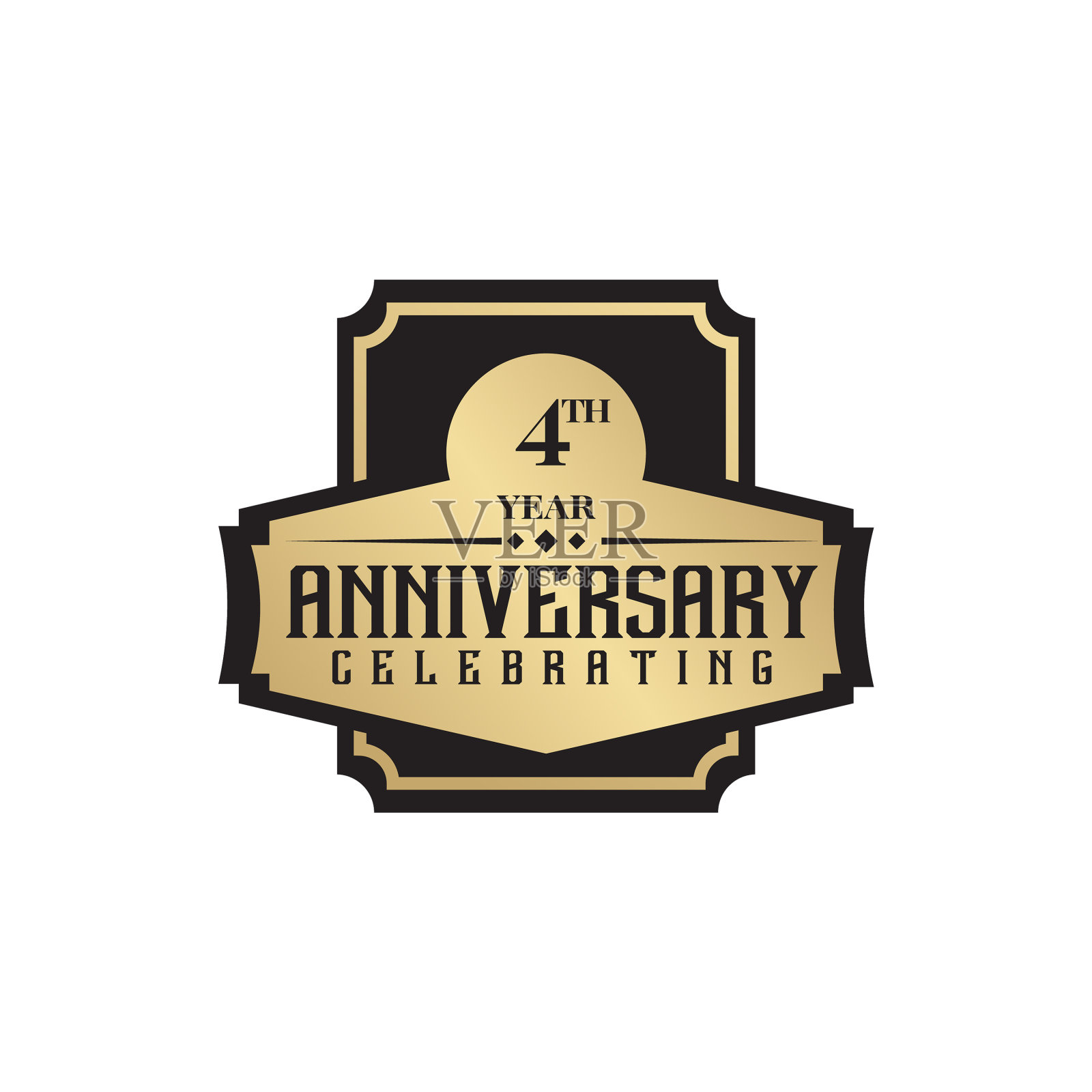四周年会徽标志设计模板插画图片素材