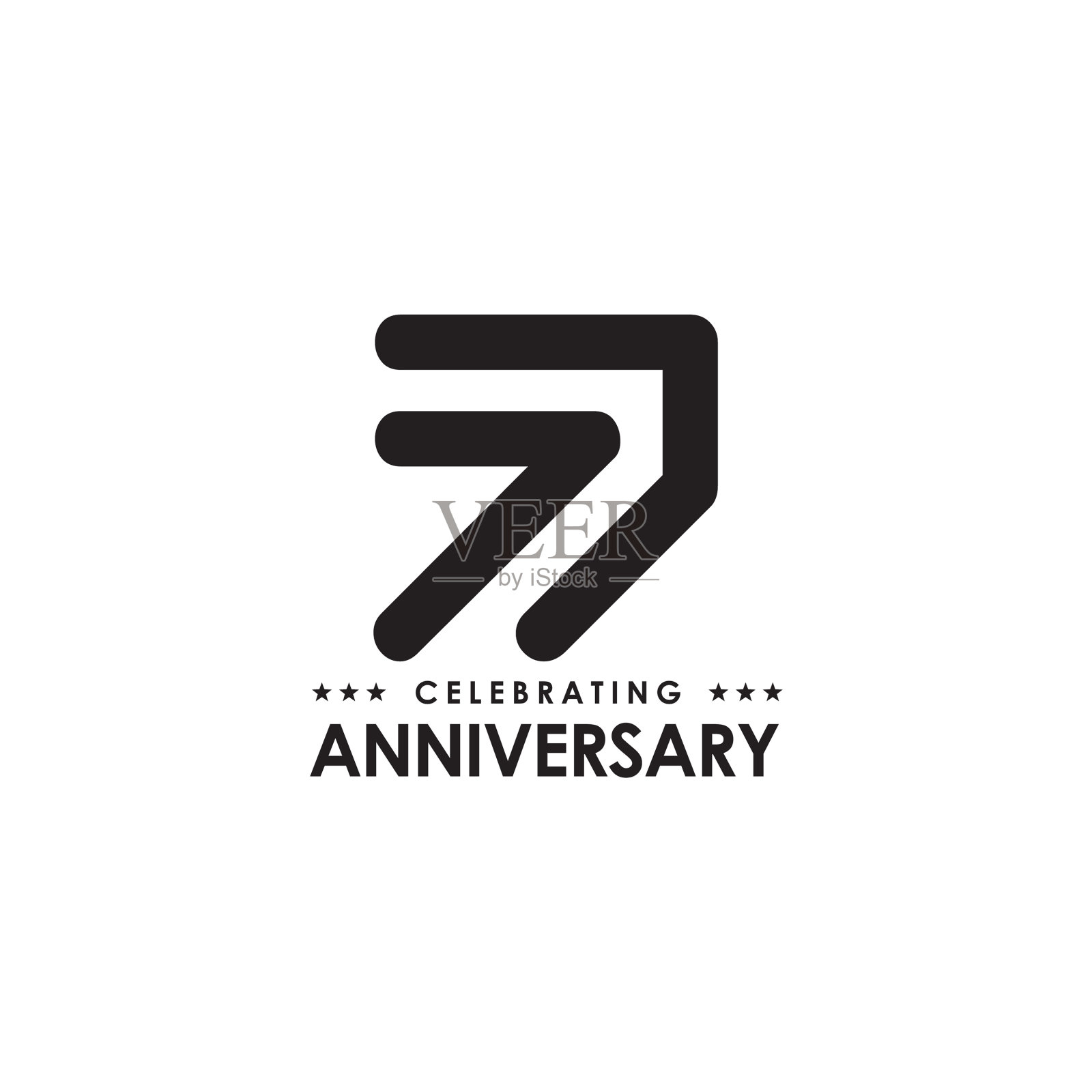 七周年会徽标志设计模板插画图片素材