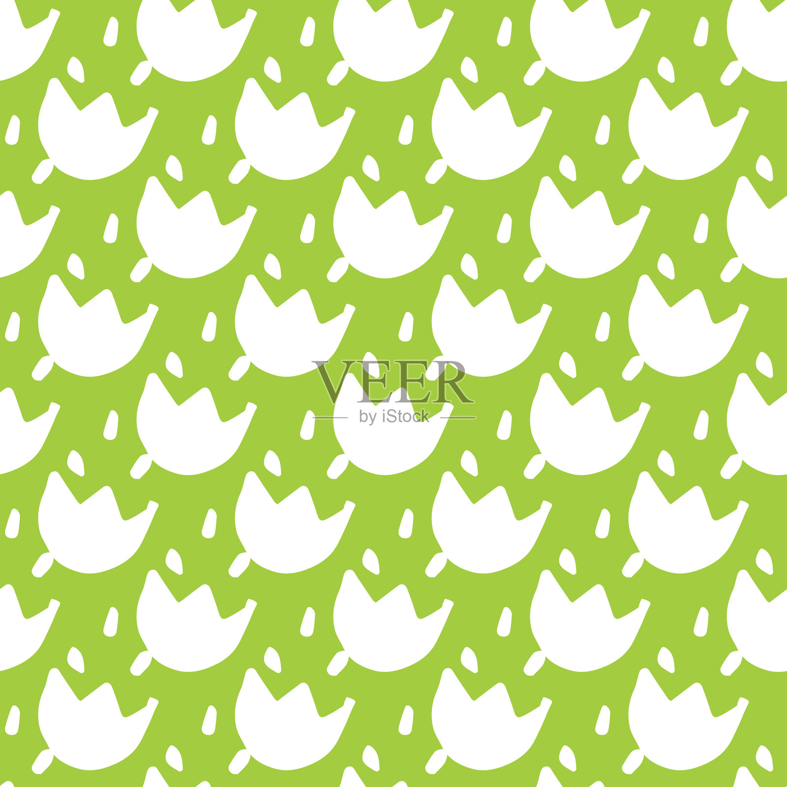 无缝图案与手绘夏季白色插画图片素材