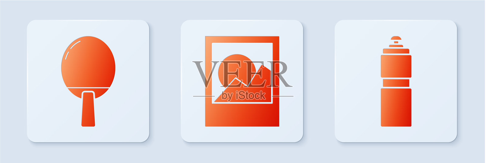 设置相框球拍打乒乓球图标素材